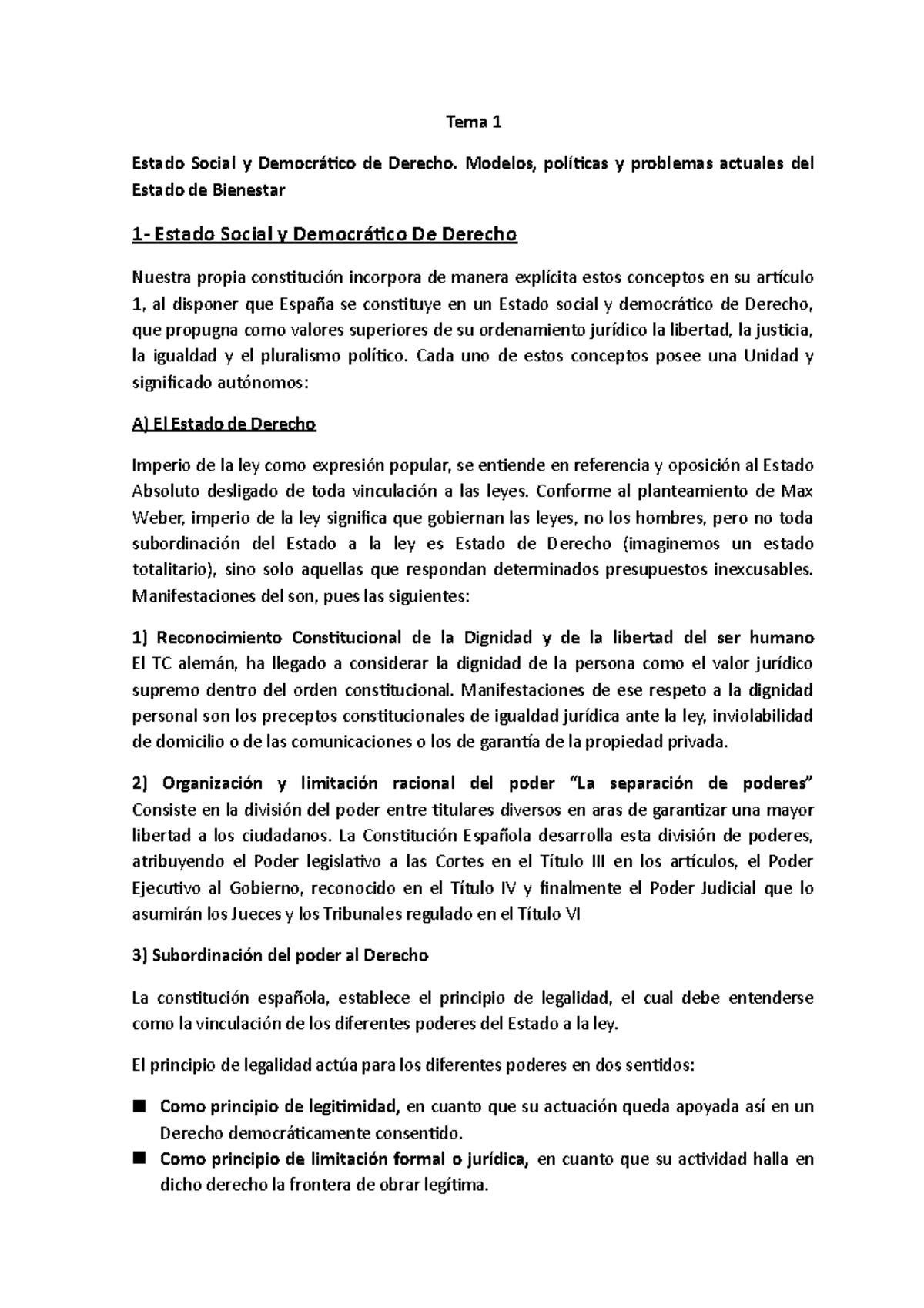 Tema 1 Estado Social Y Democratico De Derecho - Modelos, Políticas Y ...