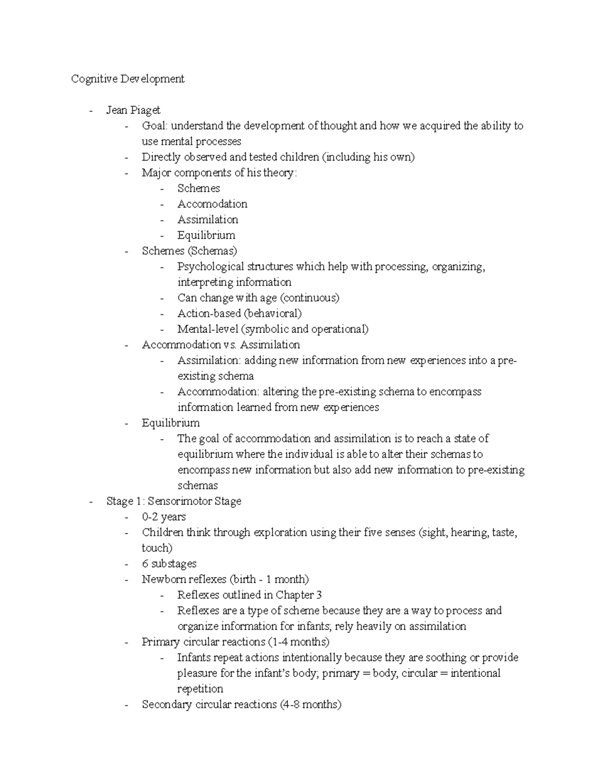 Cognitive Development - Cognitive Development Jean Piaget Goal ...