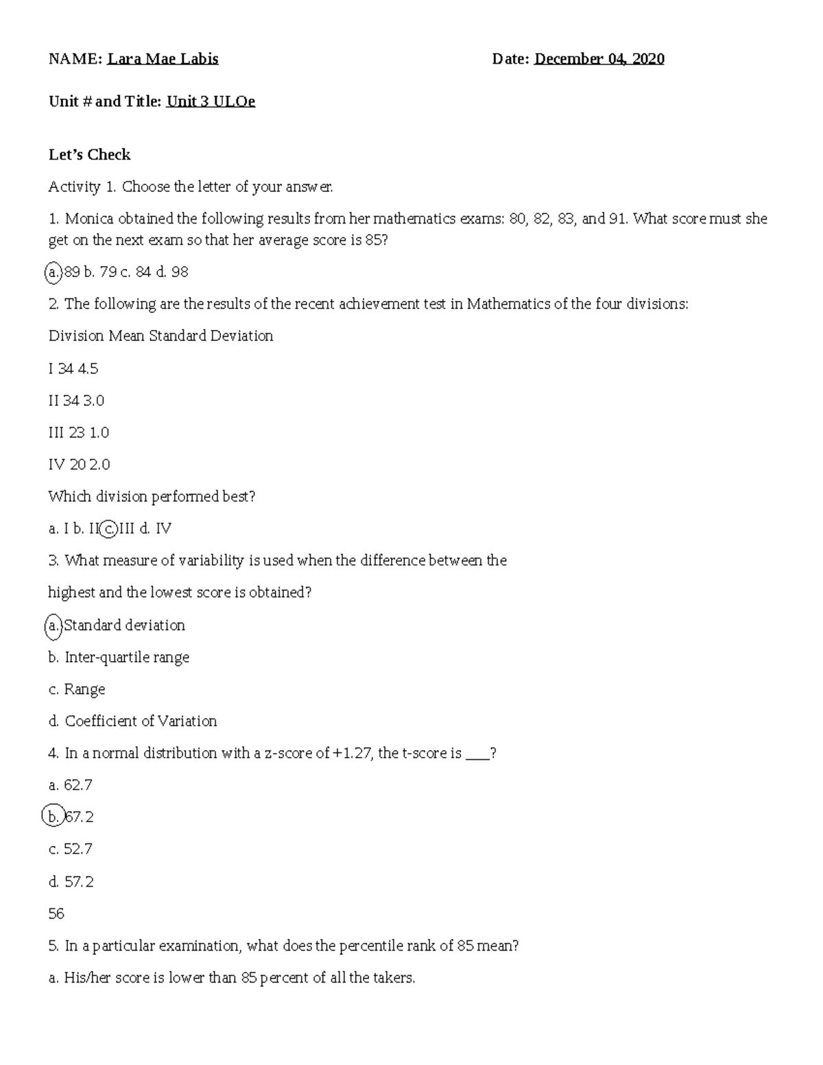 Module Answer Sheet GE4 ULOe ULOf Labis Lara Mae A - NAME: Lara Mae ...