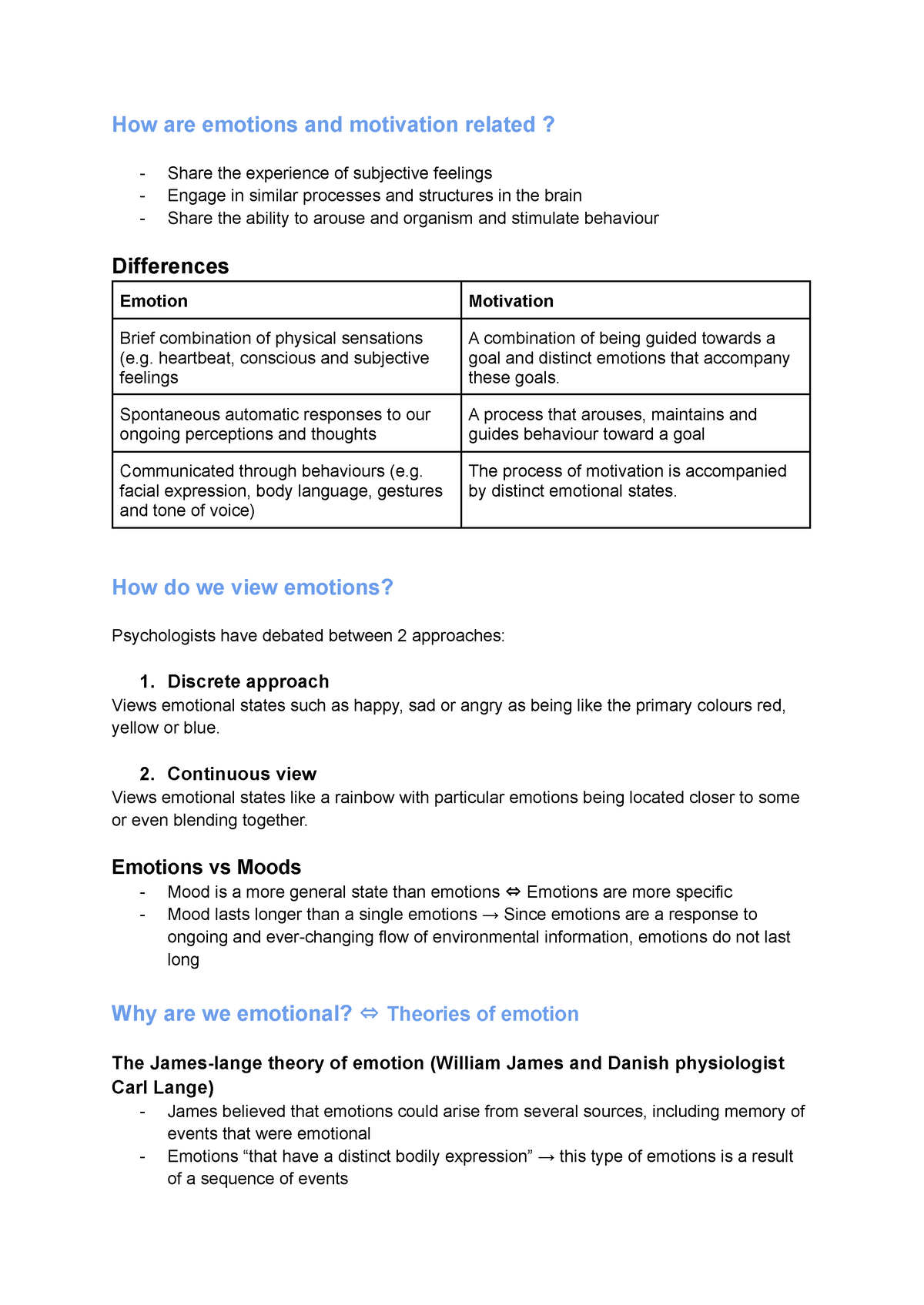 Chapter 7 - Emotions And Motivation - How Are Emotions And Motivation ...