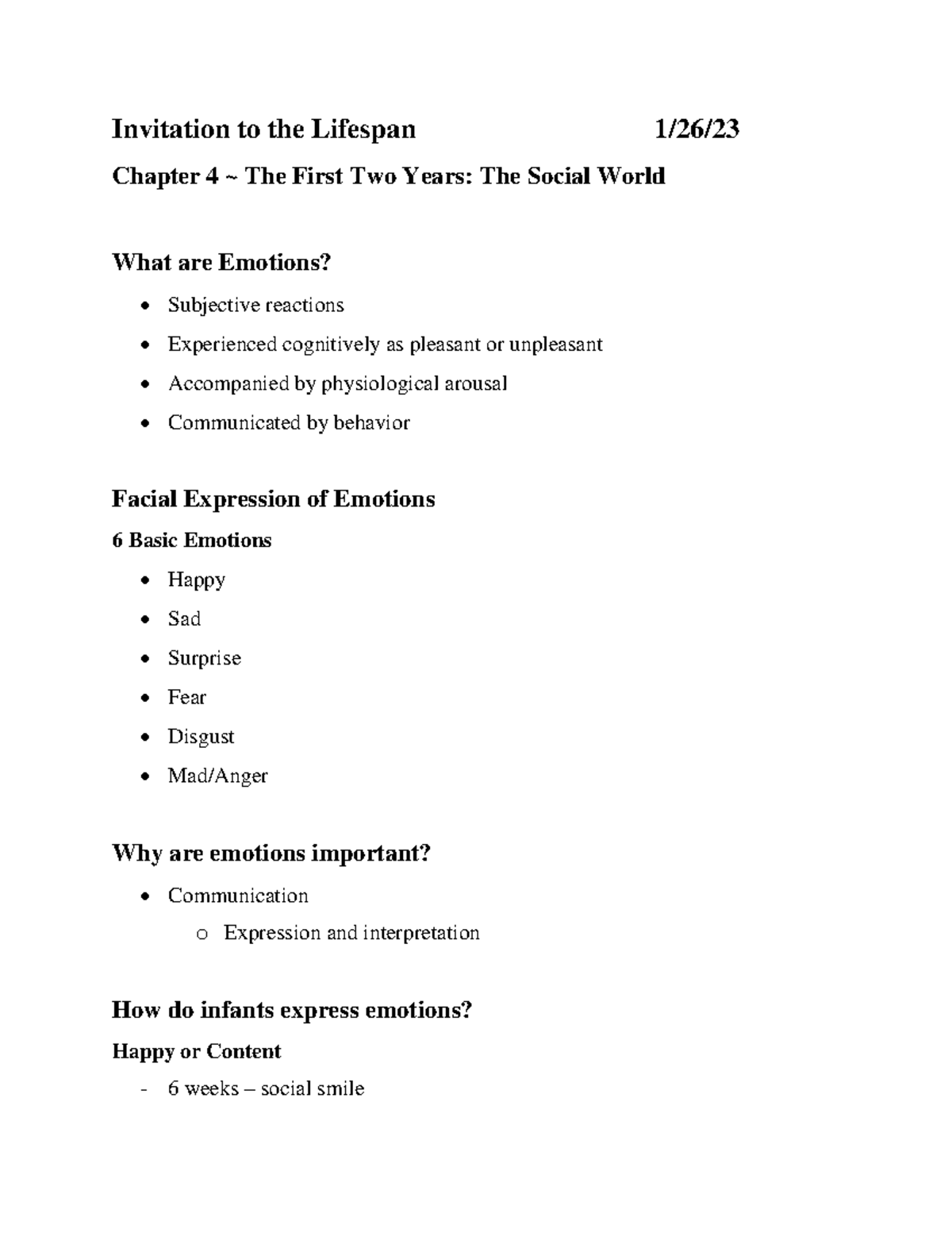 Psych Chapter 4 - Invitation to the Lifespan 1/26/ Chapter 4 ~ The ...