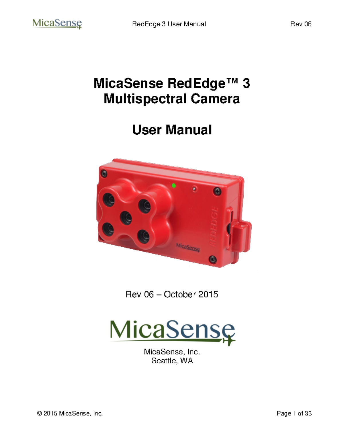 The User Guide for Being a Greate Leader - MicaSense RedEdge™ 3 ...