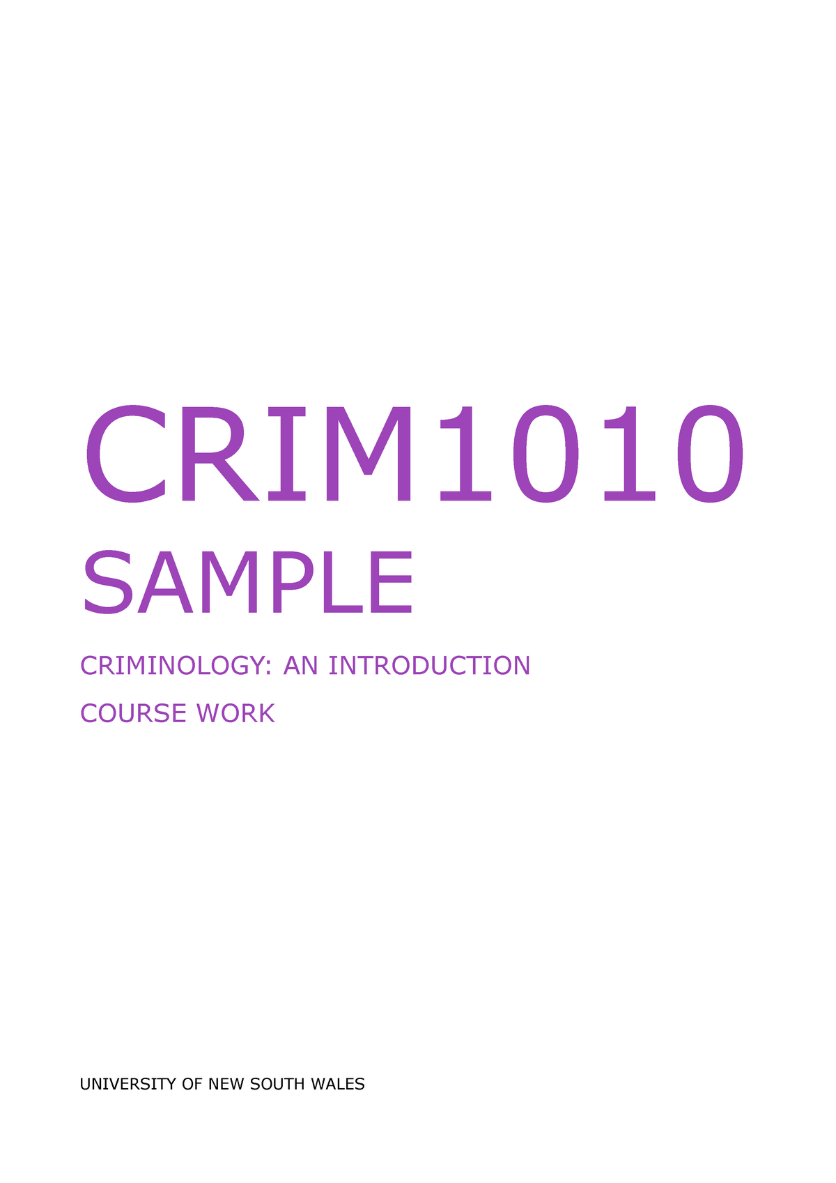 Introduction To Criminology Notes - SAMPLE CRIMINOLOGY: AN INTRODUCTION ...