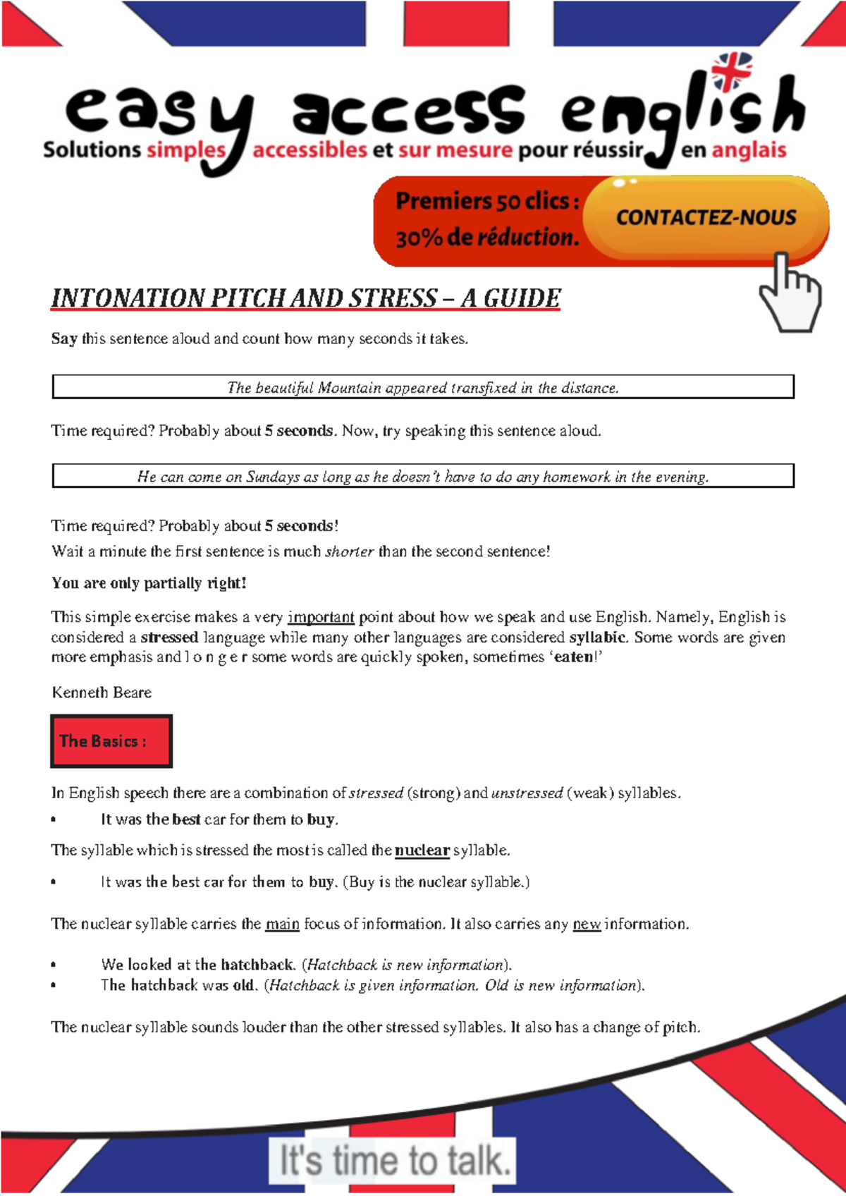 A guide to Intonation and Stress - INTONATION PITCH AND STRESS – A ...