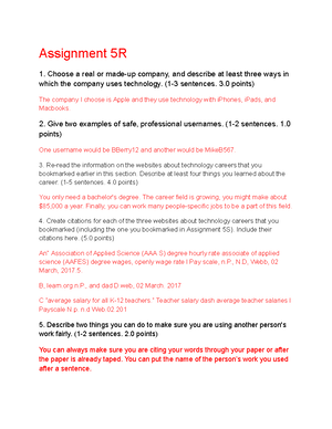 assignment 5r answer key