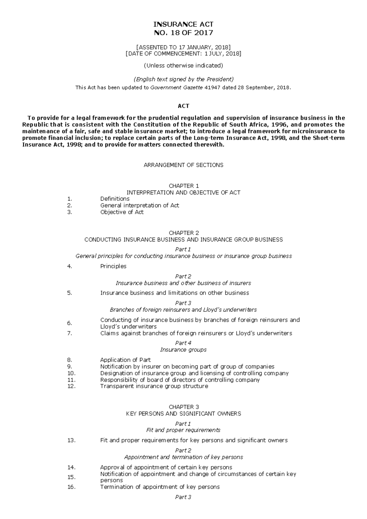 insurance-act-no-insurance-act-no-18-of-assented-to-17-january