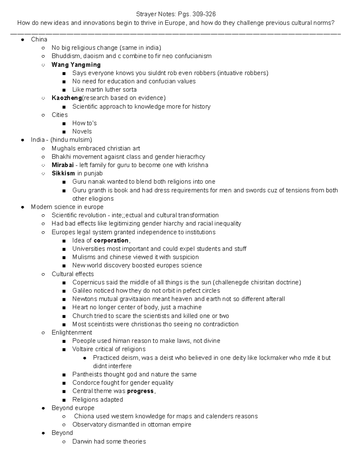 Strayer Notes Reading Target Pgs 309-326 - Strayer Notes: Pgs. 309- How ...