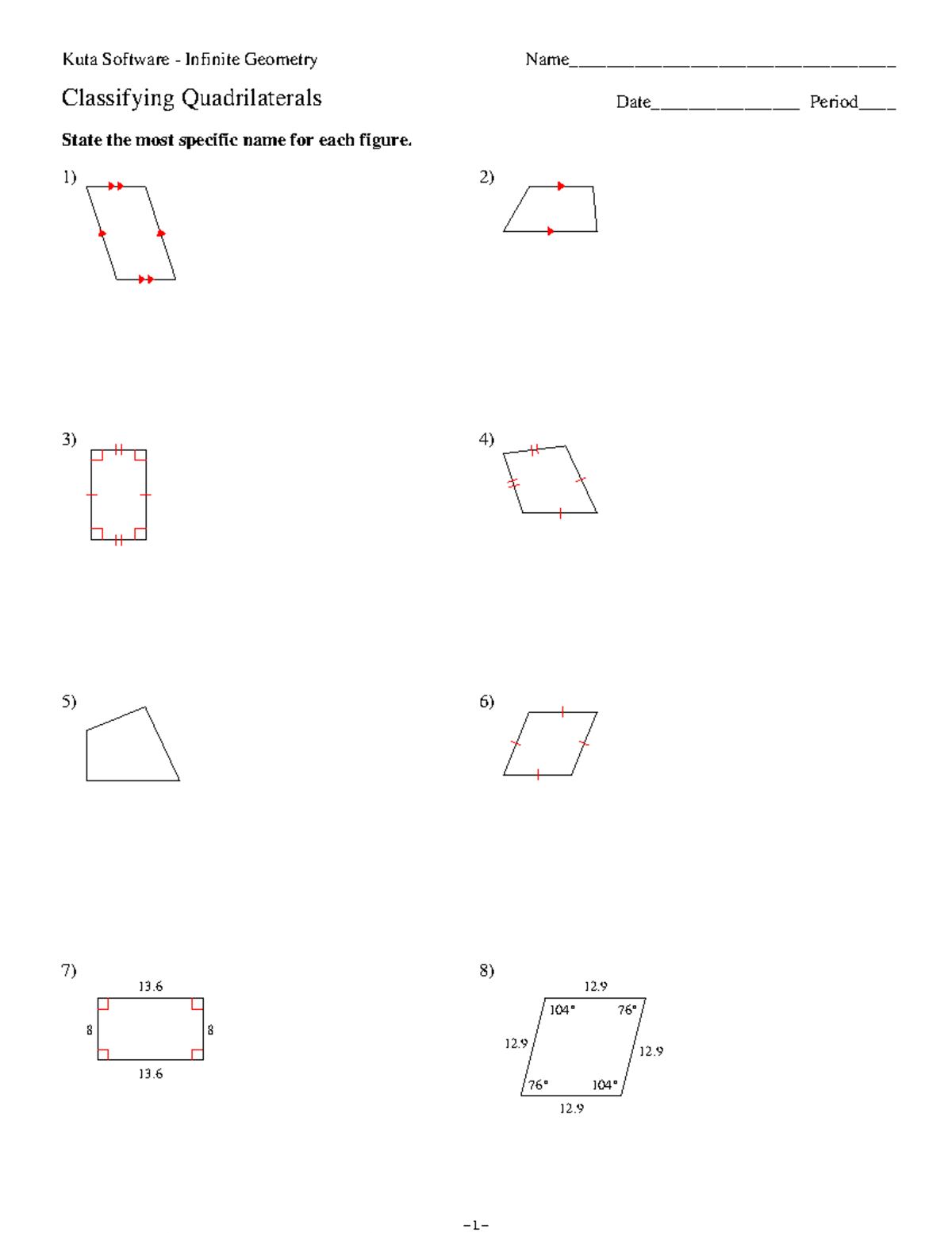 6-Classifying Quadrilaterals lecture notes with solution - ©E S 2 E 0 o ...