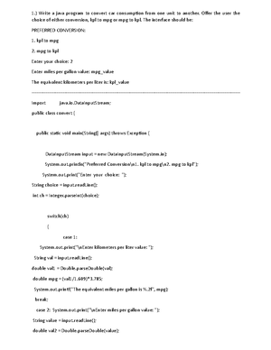 Java Programming(Conversion) - import java.*; public class distance ...