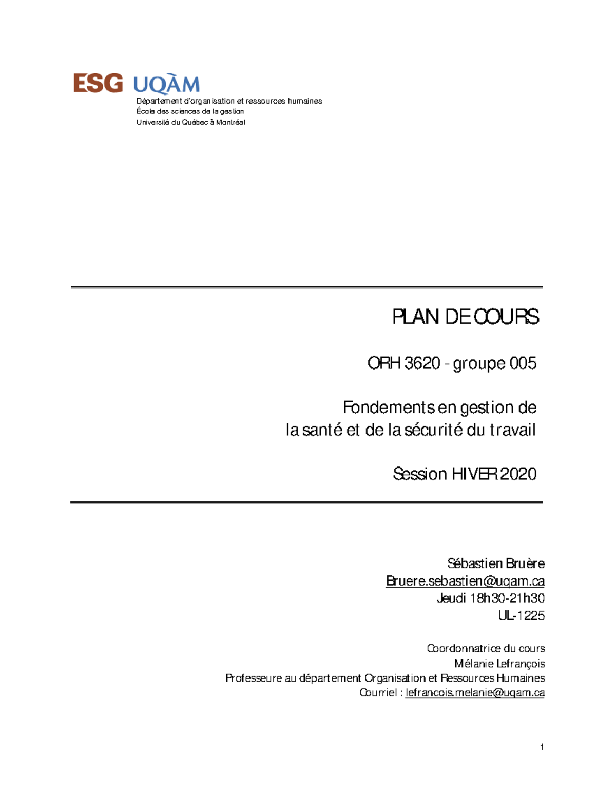 Plan De Cours ORH3620 - 1 PLAN DE COURS ORH 3620 - Groupe 005 ...