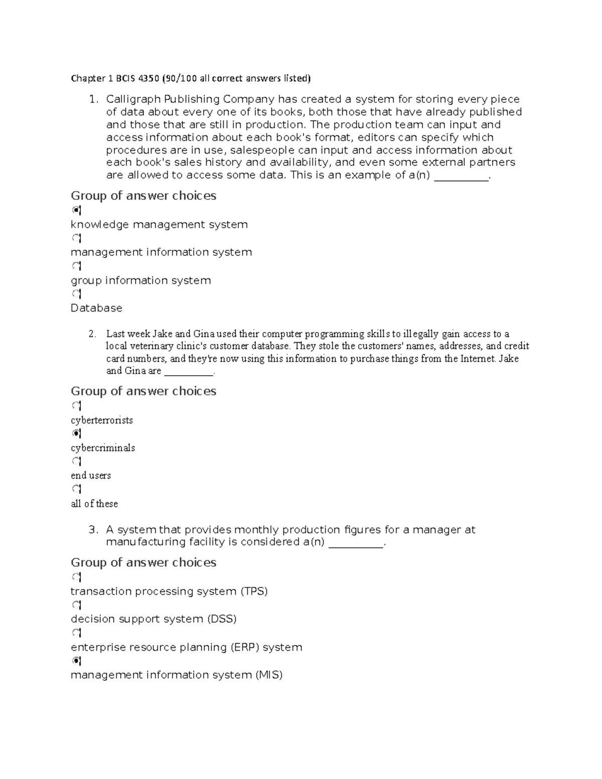 Chapter 1 Quiz BCIS 4350 - Chapter 1 BCIS 4350 (90/100 All Correct ...