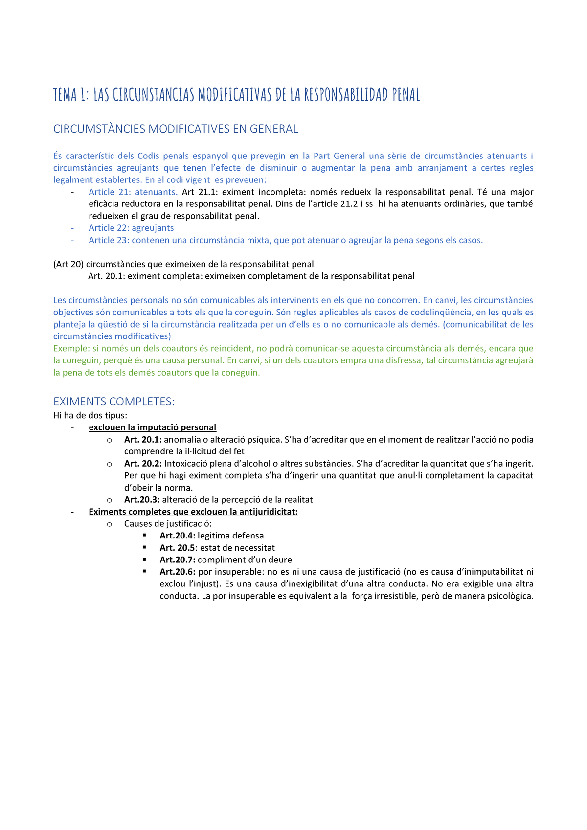 Apuntes Penas Y Delitos - TEMA 1: LAS CIRCUNSTANCIAS MODIFICATIVAS DE ...