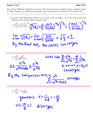 Calculus 2 Lecture 18 Notes - zc ) [ 5"1→ ratio test = -2b¥ , [ É"→ ... image.