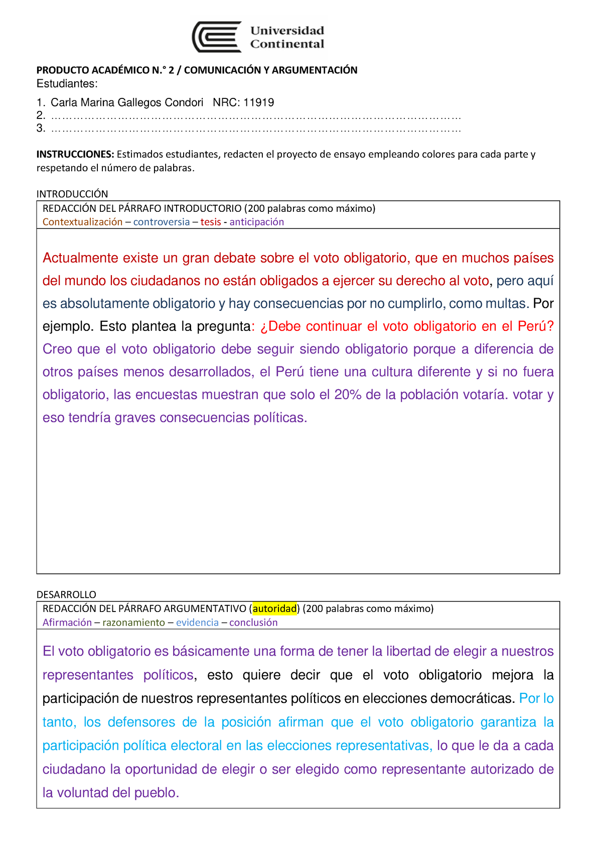 2. PA2 Formato COM Y ARG-2022 Marina - PRODUCTO ACAD.. N.∞ 2 ...