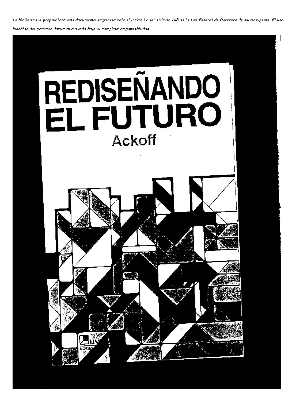 BOOK Ackoff- Rediseñando EL Futuro - Laboratorio de ingeniería de ...