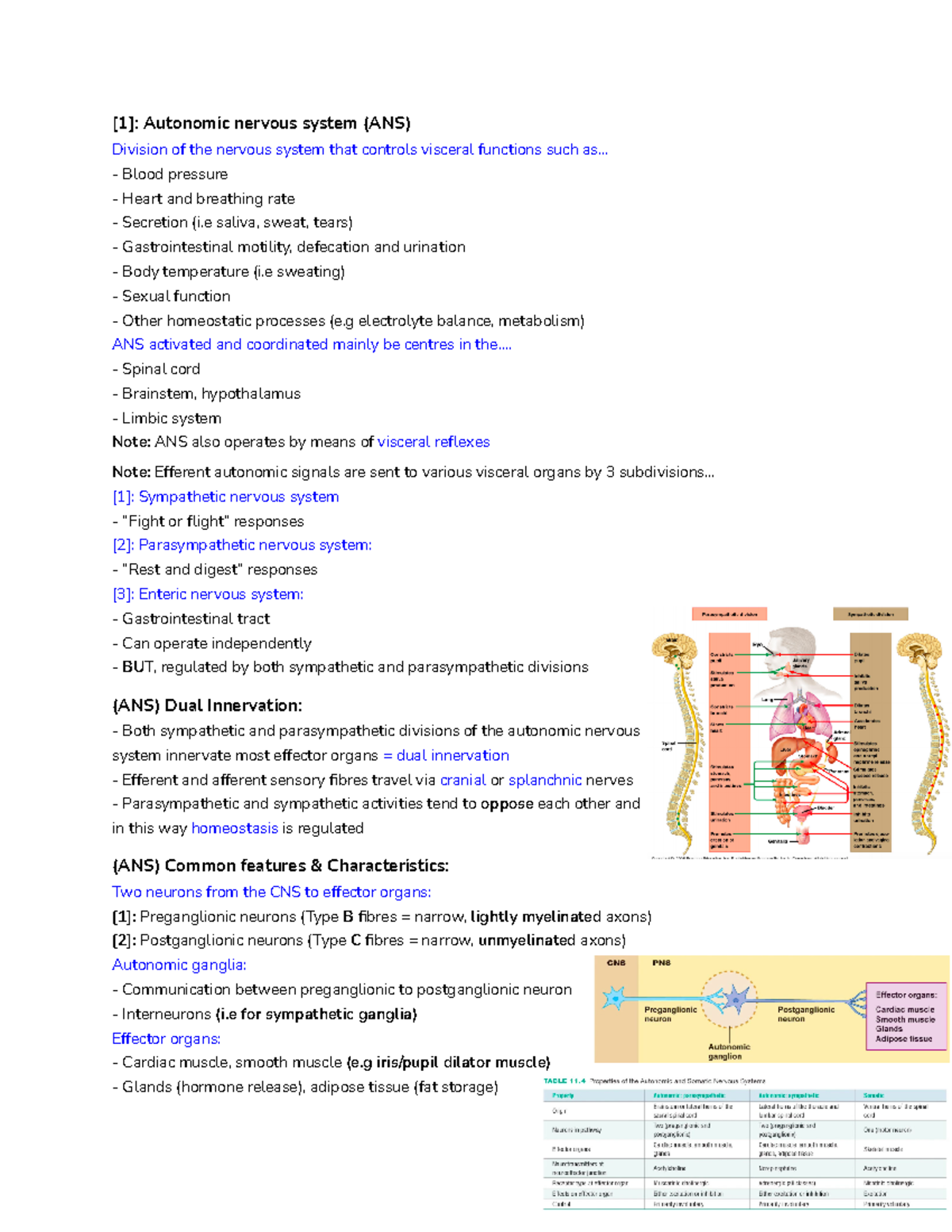 Week 11 Autonomic Nervous System Pt1 - [1]: Autonomic Nervous System ...