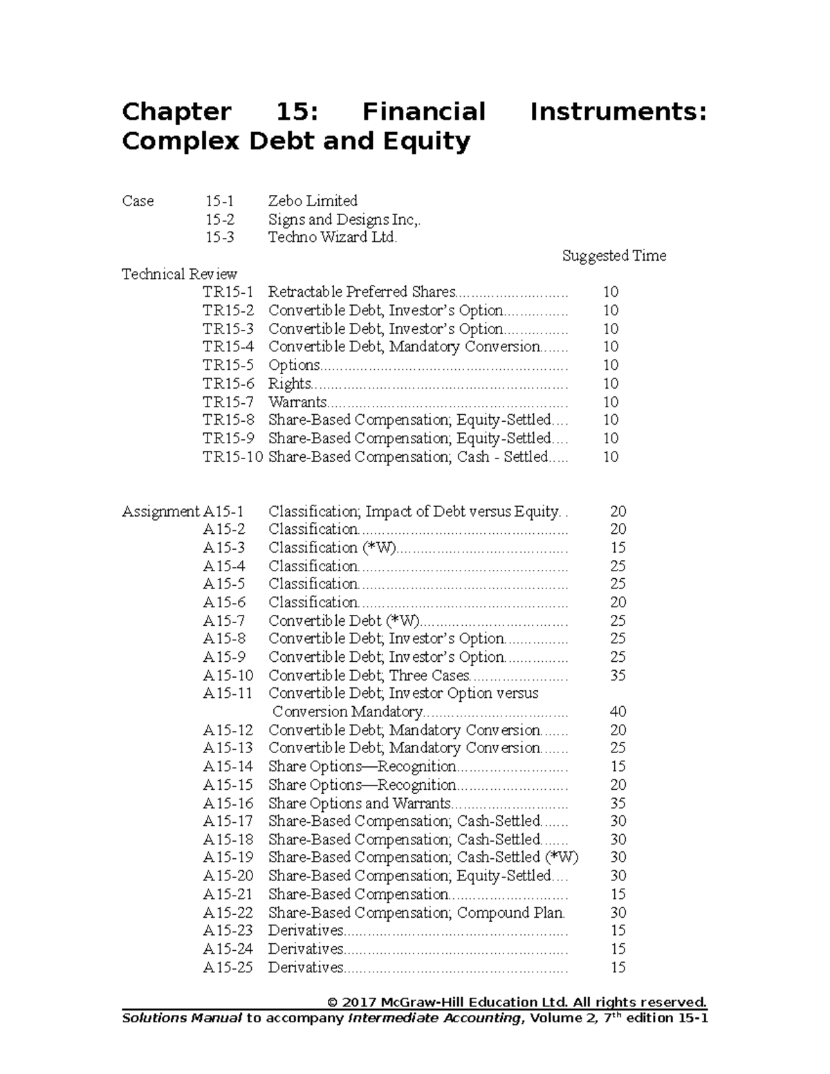 Ch 15 Solutions - Chapter 15: Financial Instruments: Complex Debt And ...