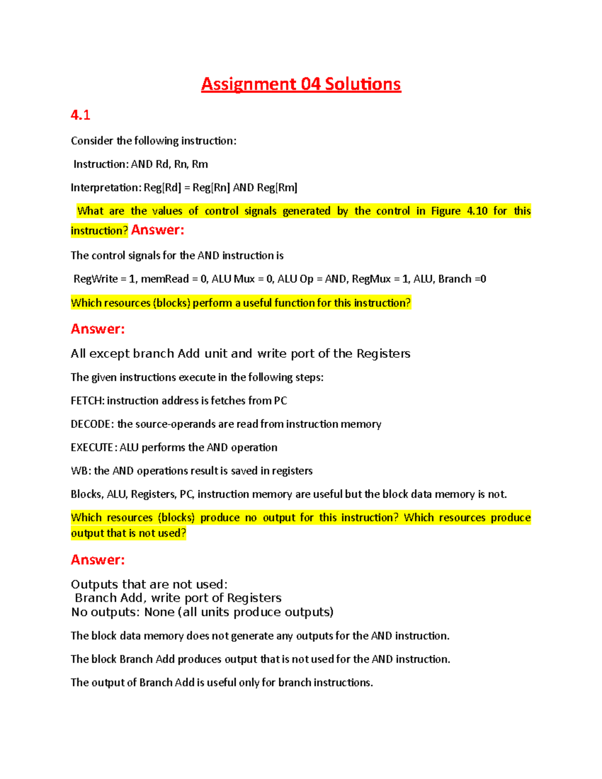 Assignment 04 - some selected solution from chapter 04 - Assignment 04 ...