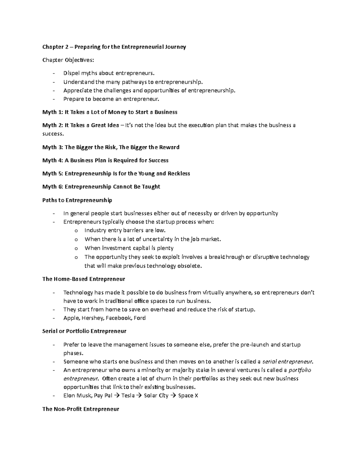 Textbook - Chapter 2 - Preparing for the Entrepreneurial Journey ...