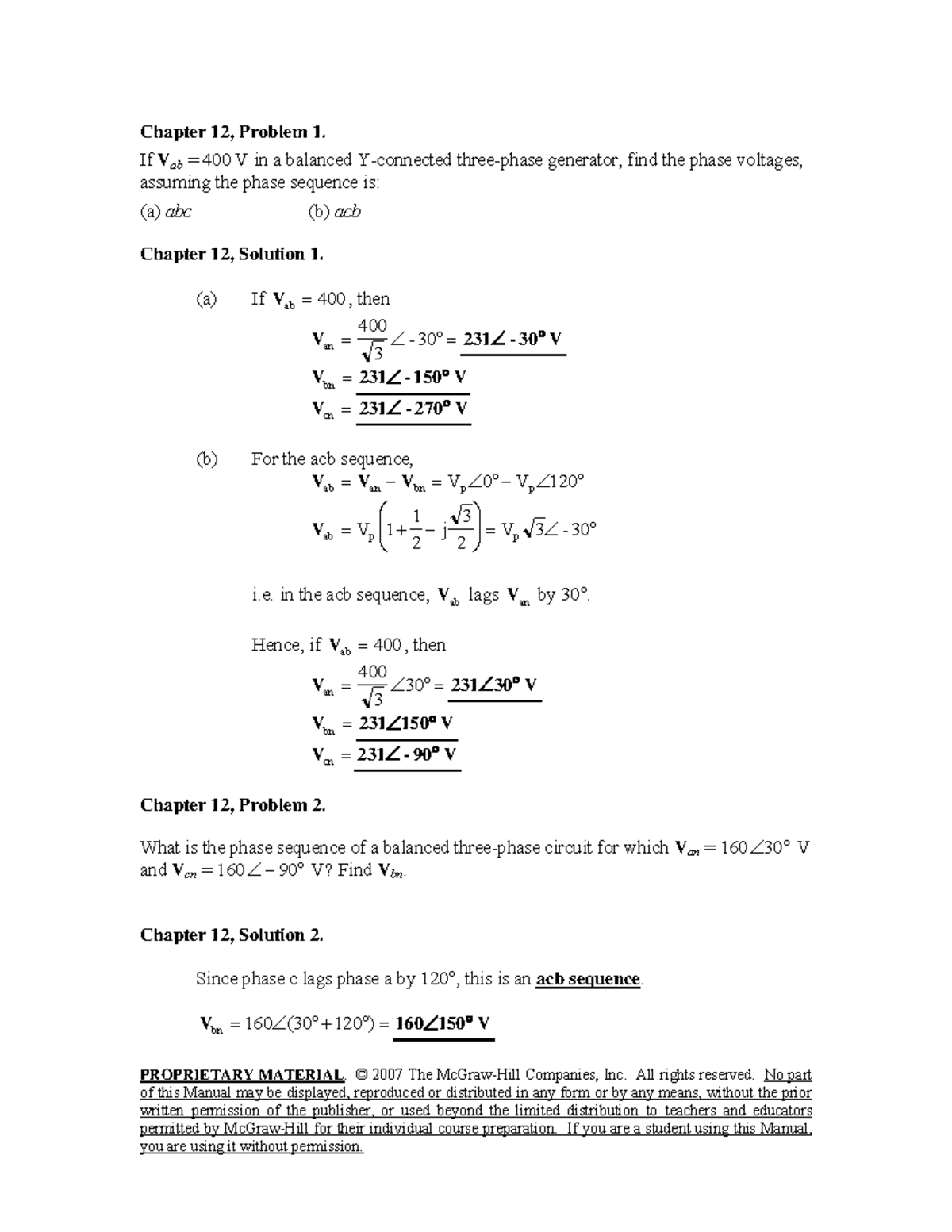 3 phase chapter 12 power system skee 4423 - PROPRIETARY MATERIAL ...