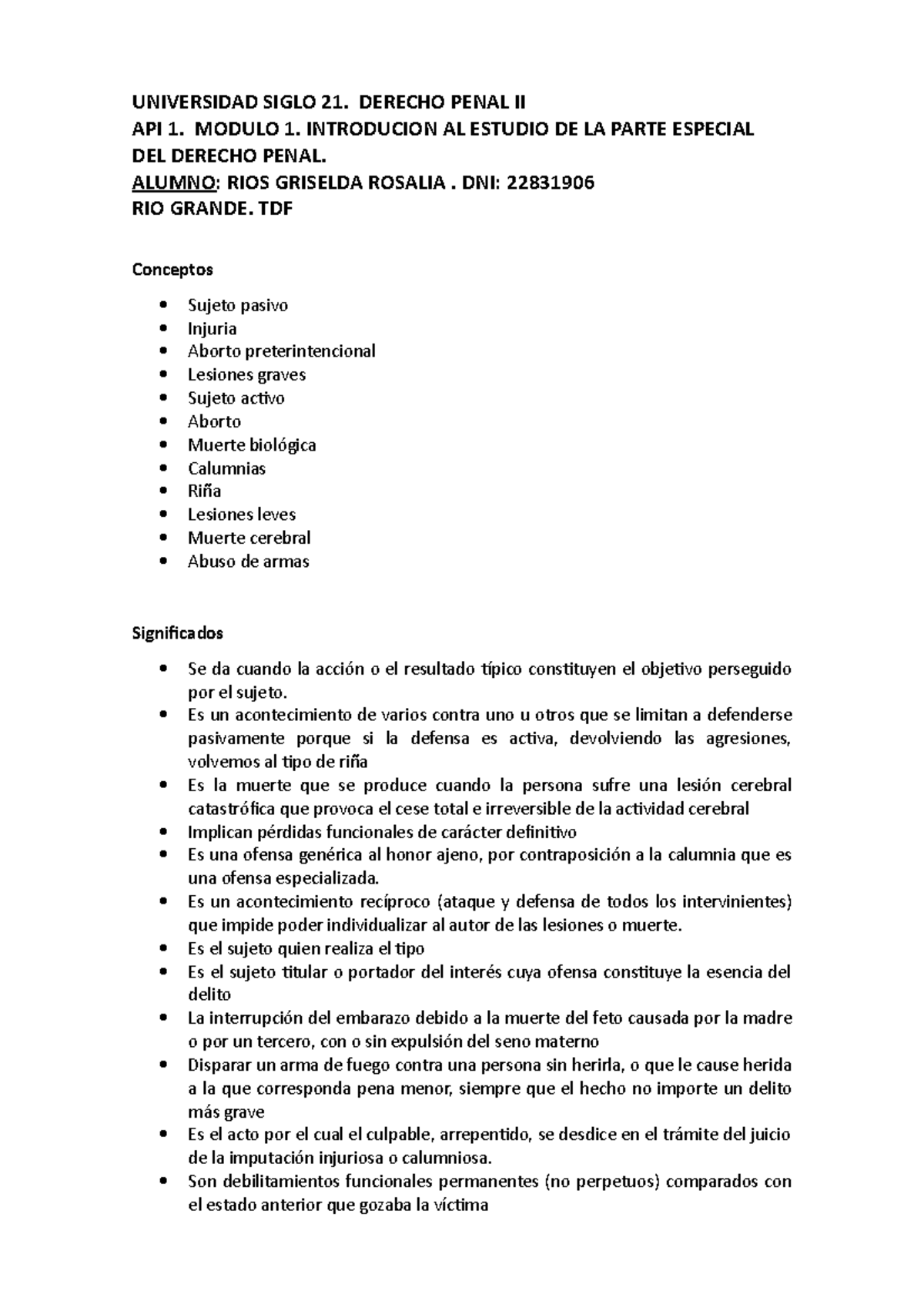 Universidad Siglo 21 Api I Derecho Penal Ii Universidad Siglo 21