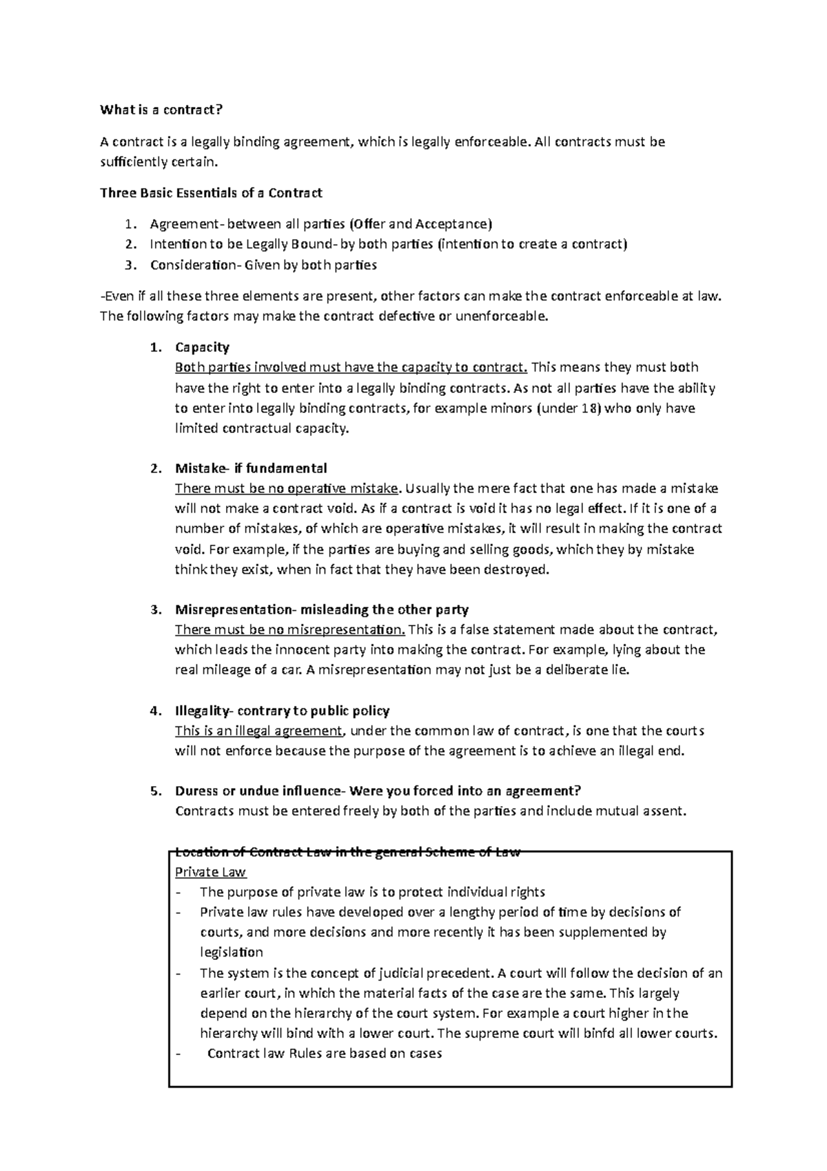 Contract Law Intro, What is a Contract? - What is a contract? A ...