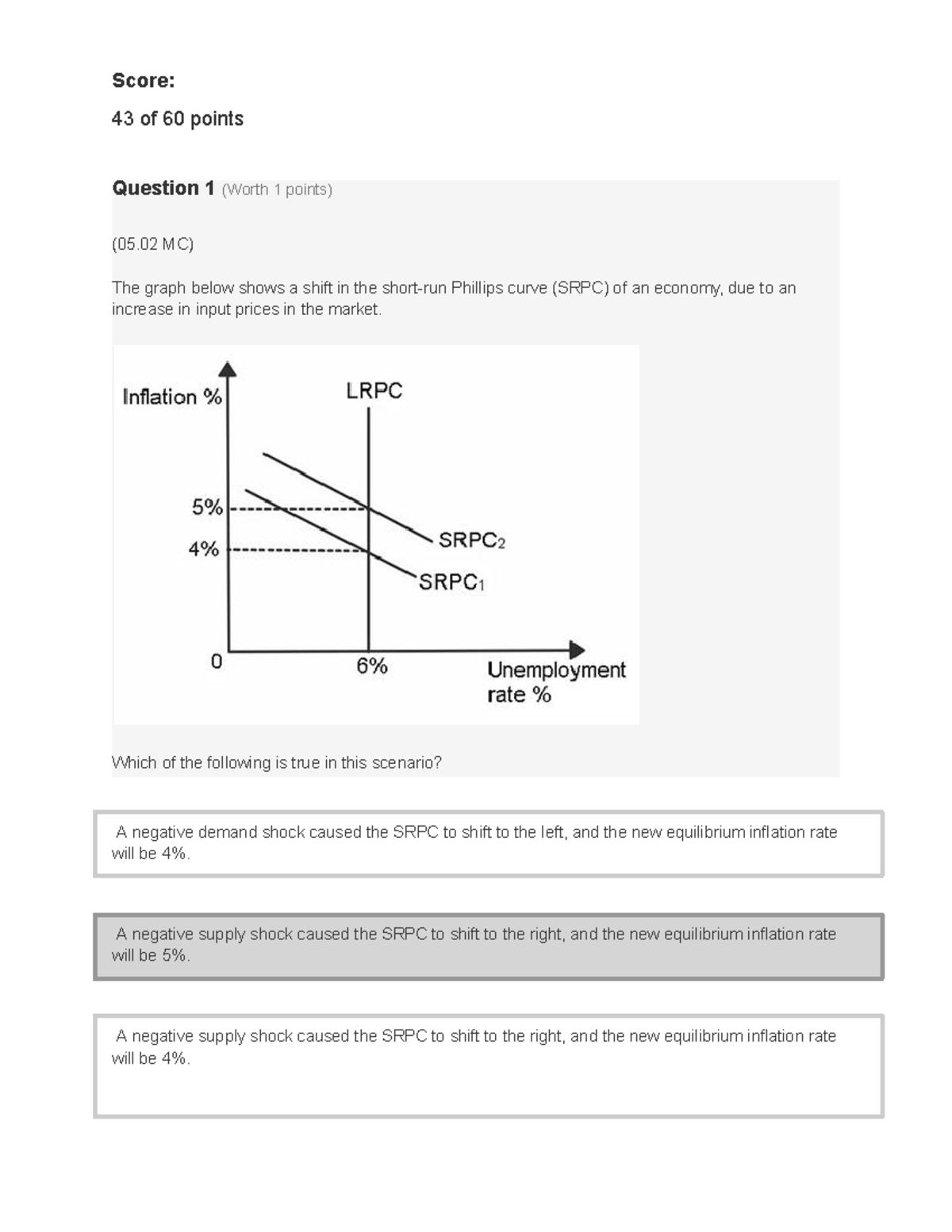 Ap Macro 6.10 Segment Exam Part A - 43 Of 60 Points Question 1 (Worth 1 ...