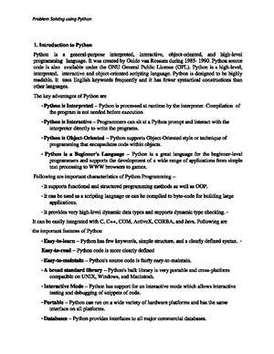 Problem Solving Using Python Module 1