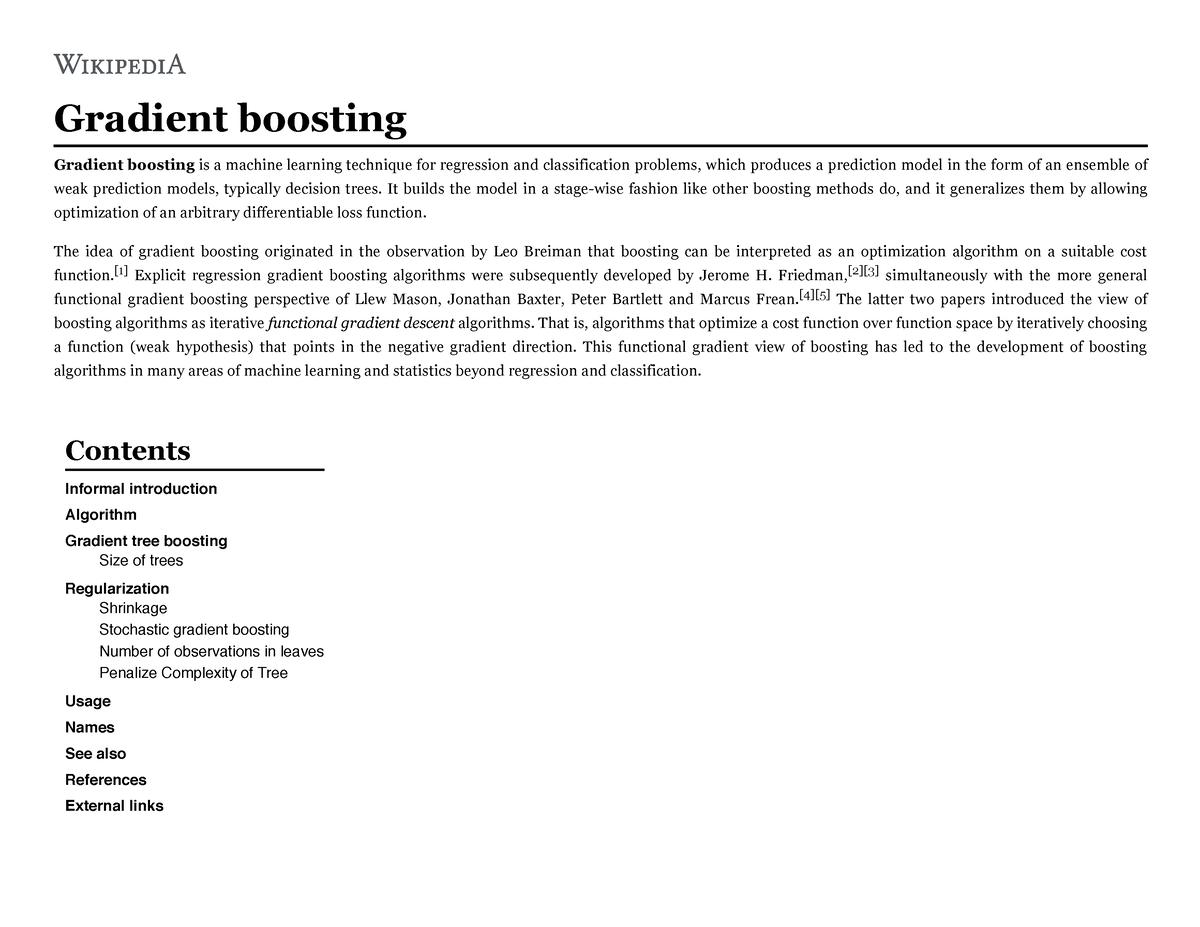 Gradient Boosting Wikipedia Gradient Boosting Gradient Boosting Is A Machine Learning 9095