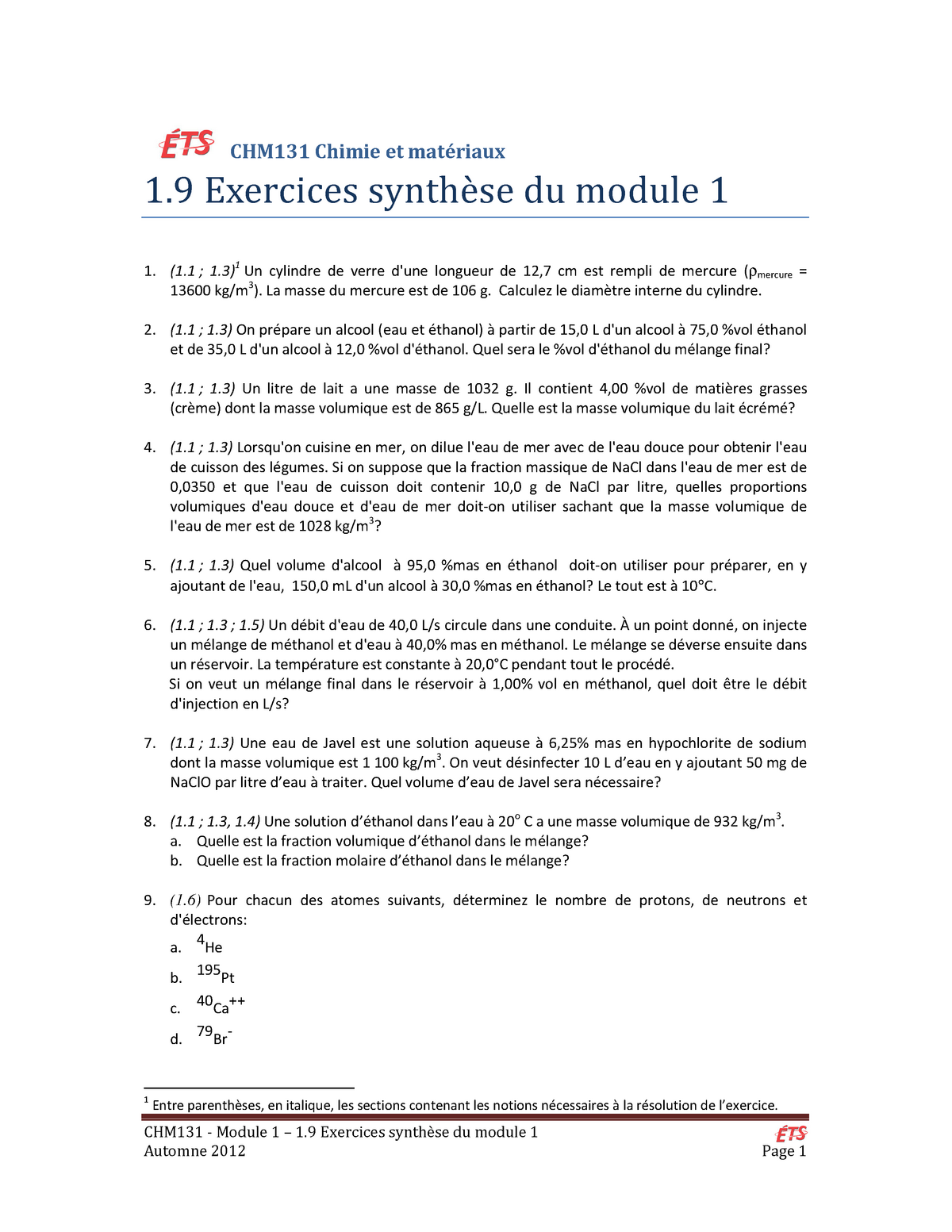 1 9 Exercices Synthese Du Module 1 Studocu