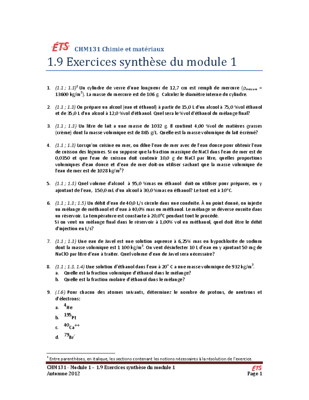 1 9 Exercices Synthese Du Module 1 Studocu