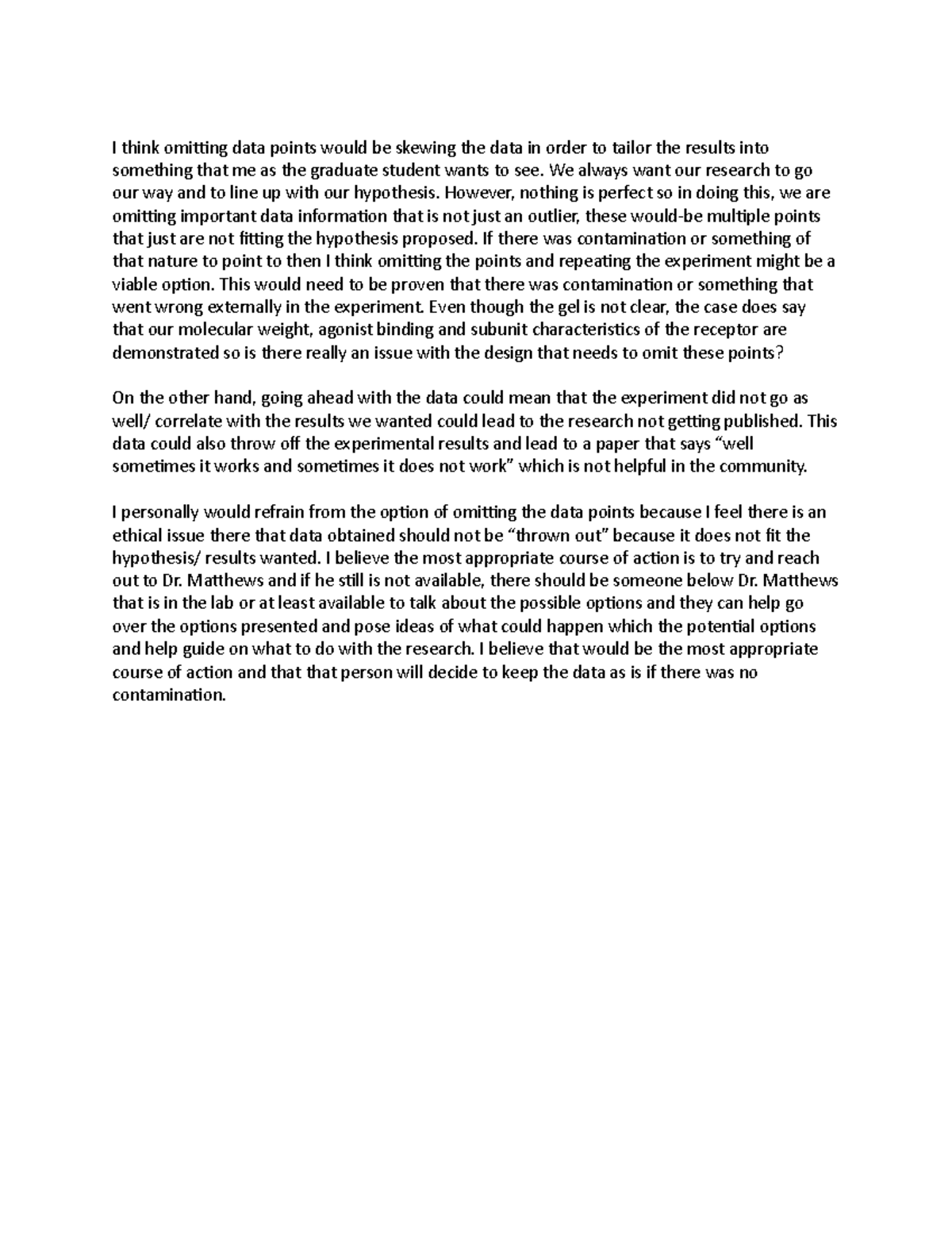 Authorship Assignment - I think omitting data points would be skewing ...