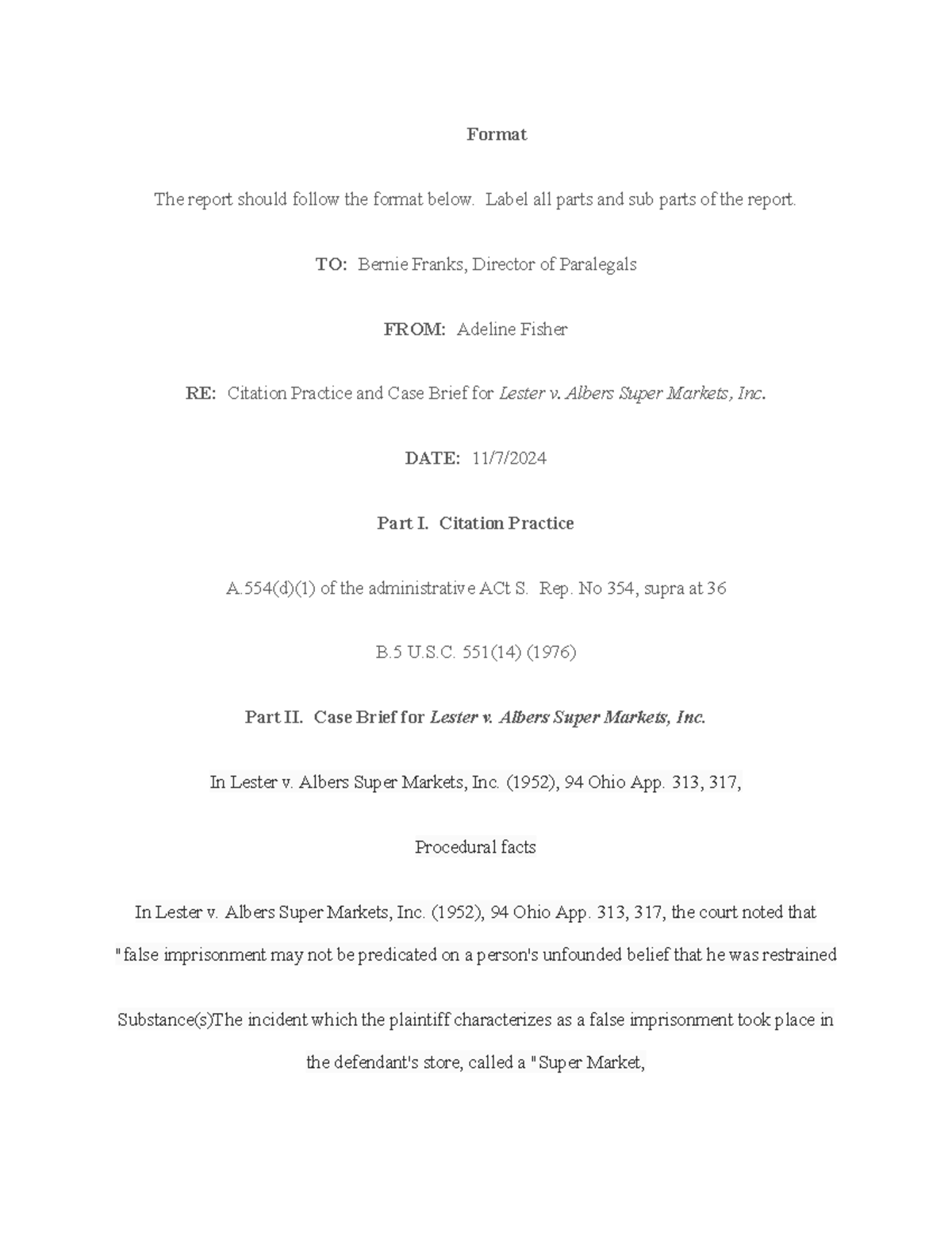 constutional /contract law template - Format The report should follow ...