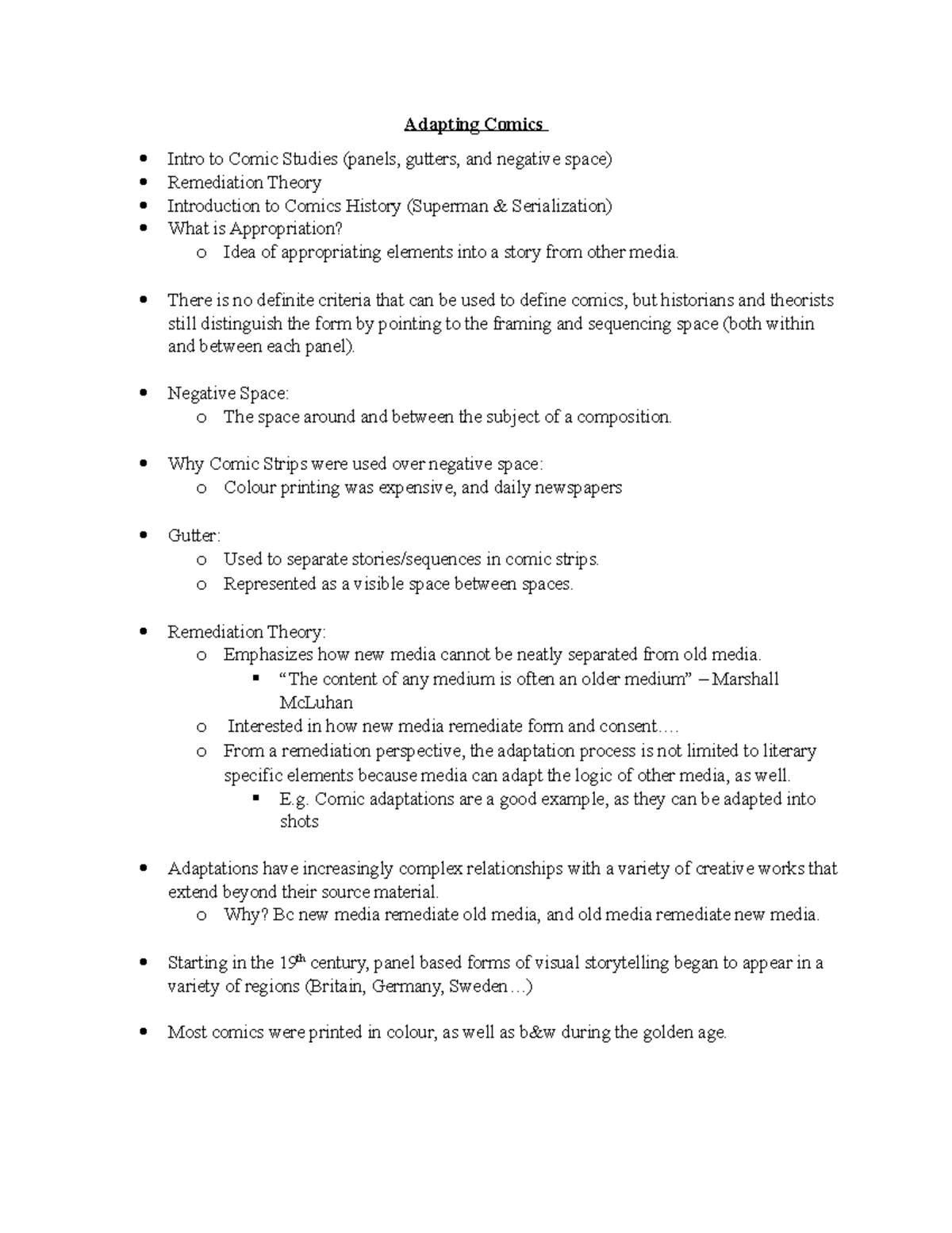 Adapting Comics - Adapting Comics Intro to Comic Studies (panels ...