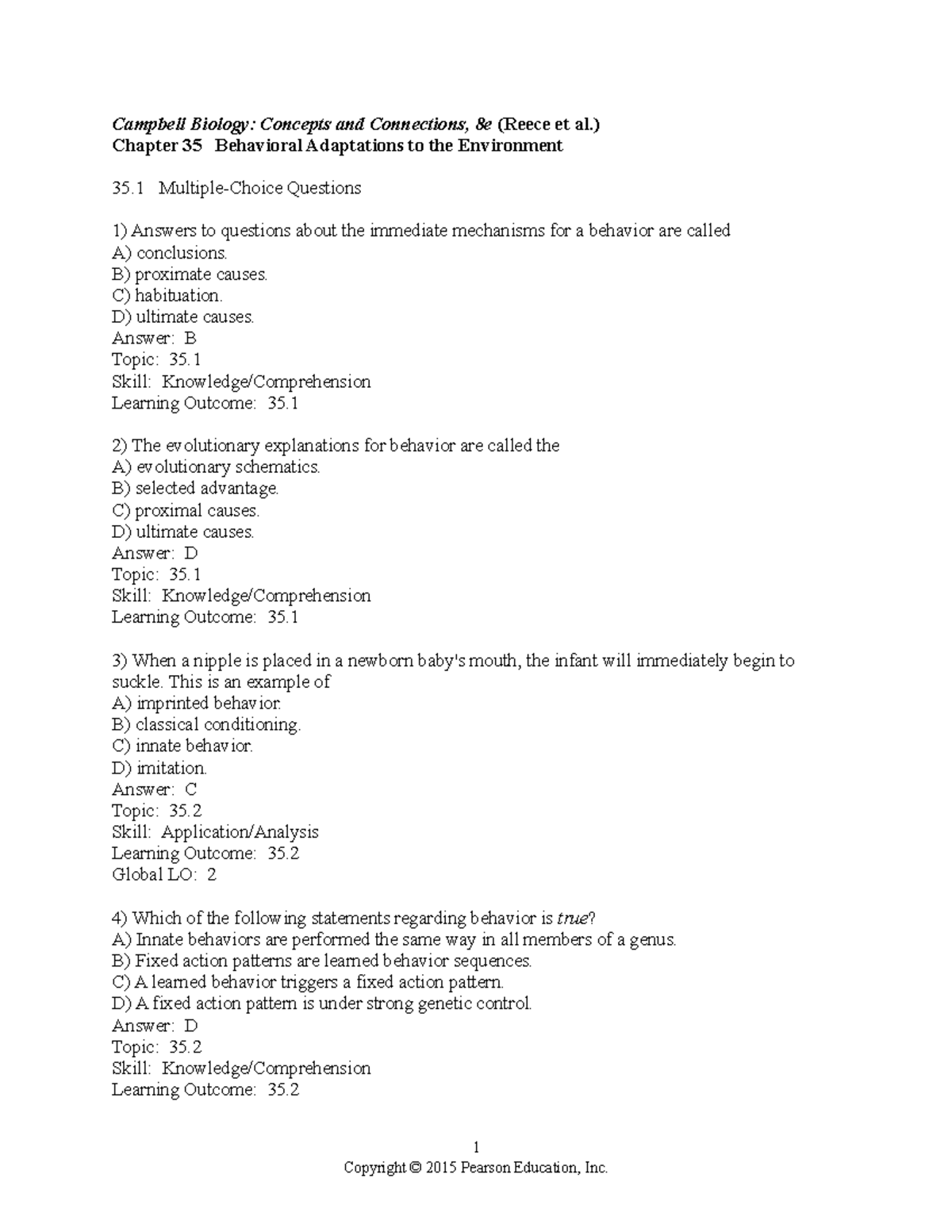 Chapter 35 Practice Questions - Campbell Biology: Concepts And ...