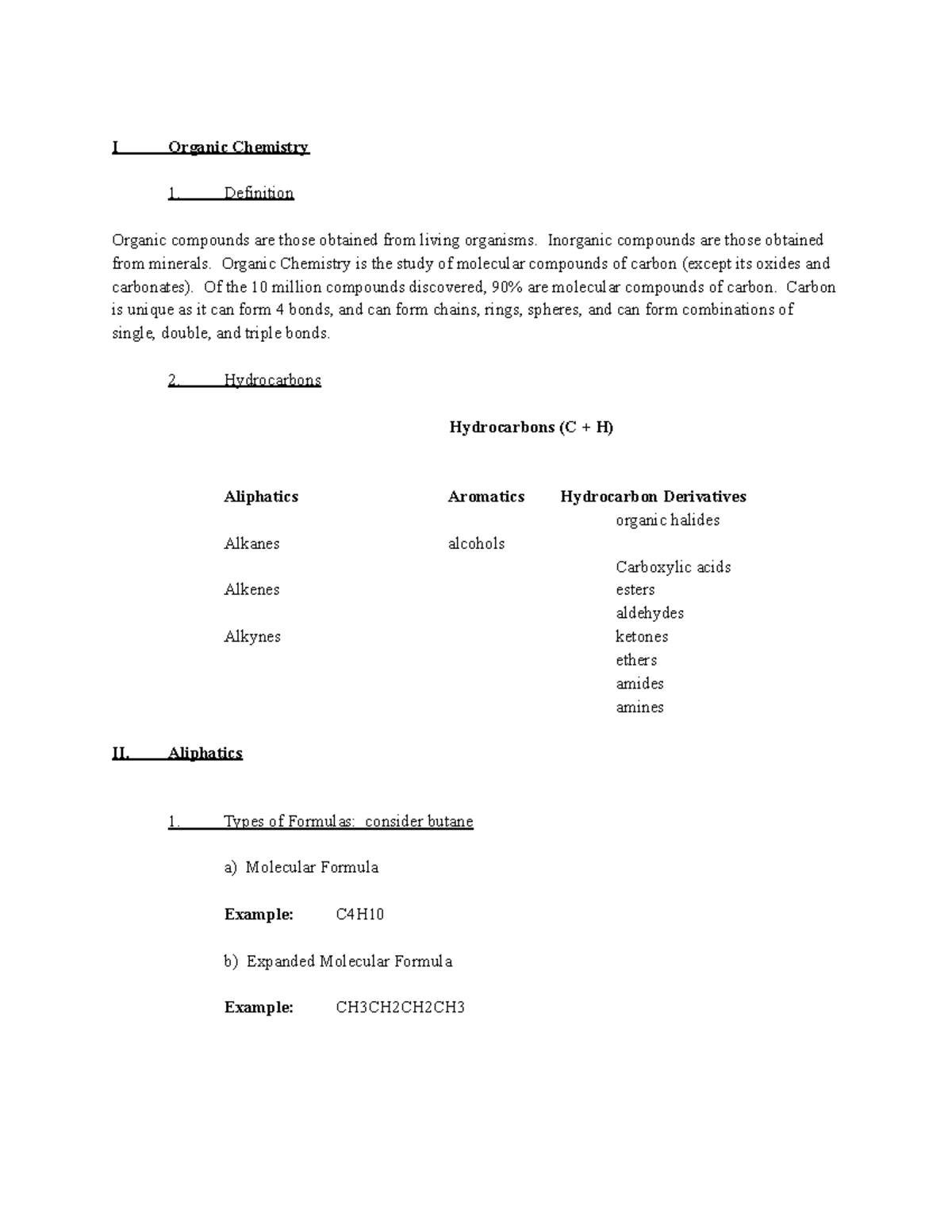 organic chemistry definition essay