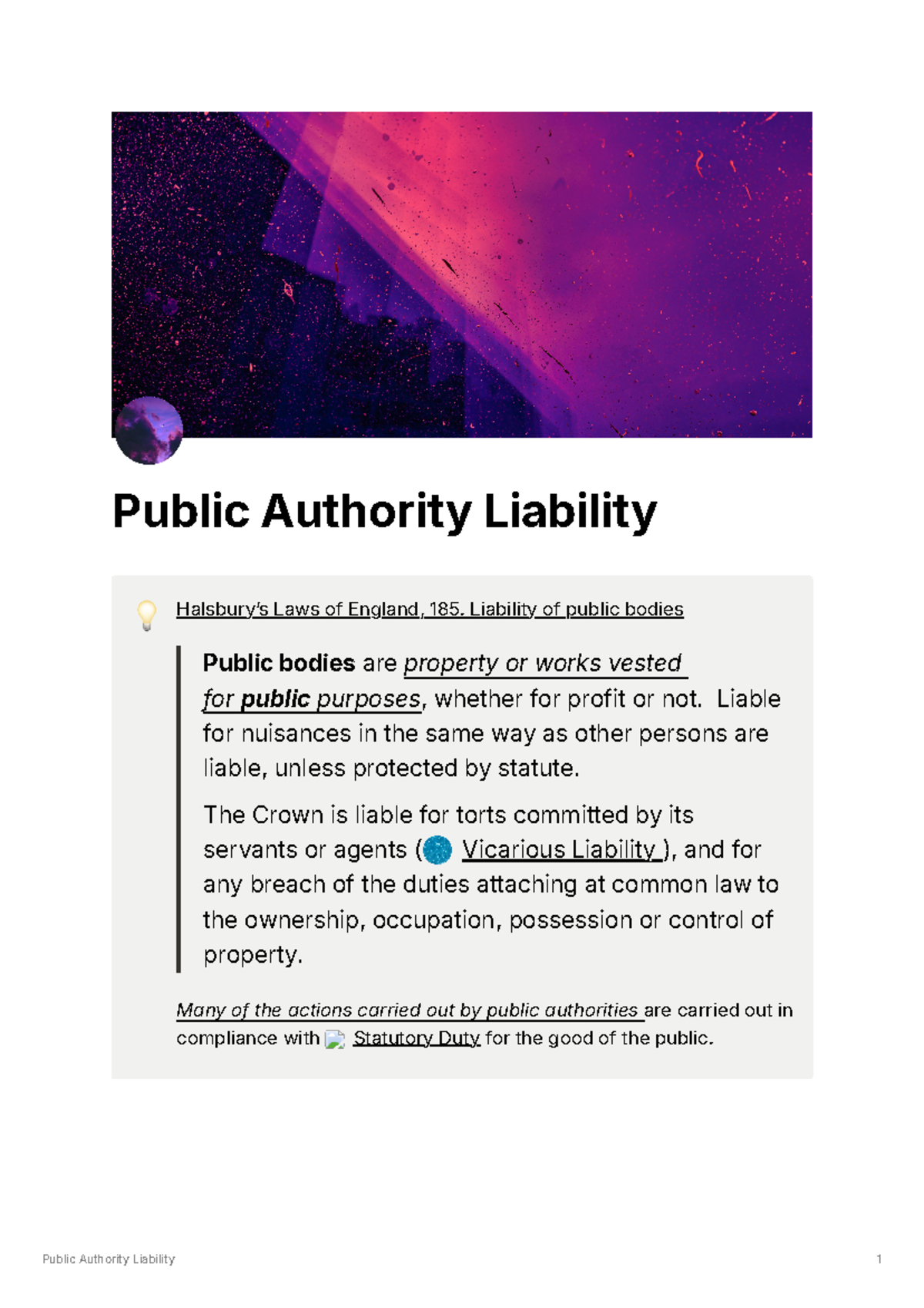 Public Authority Liability - Tort Law - Public Authority Liability 💡 ...