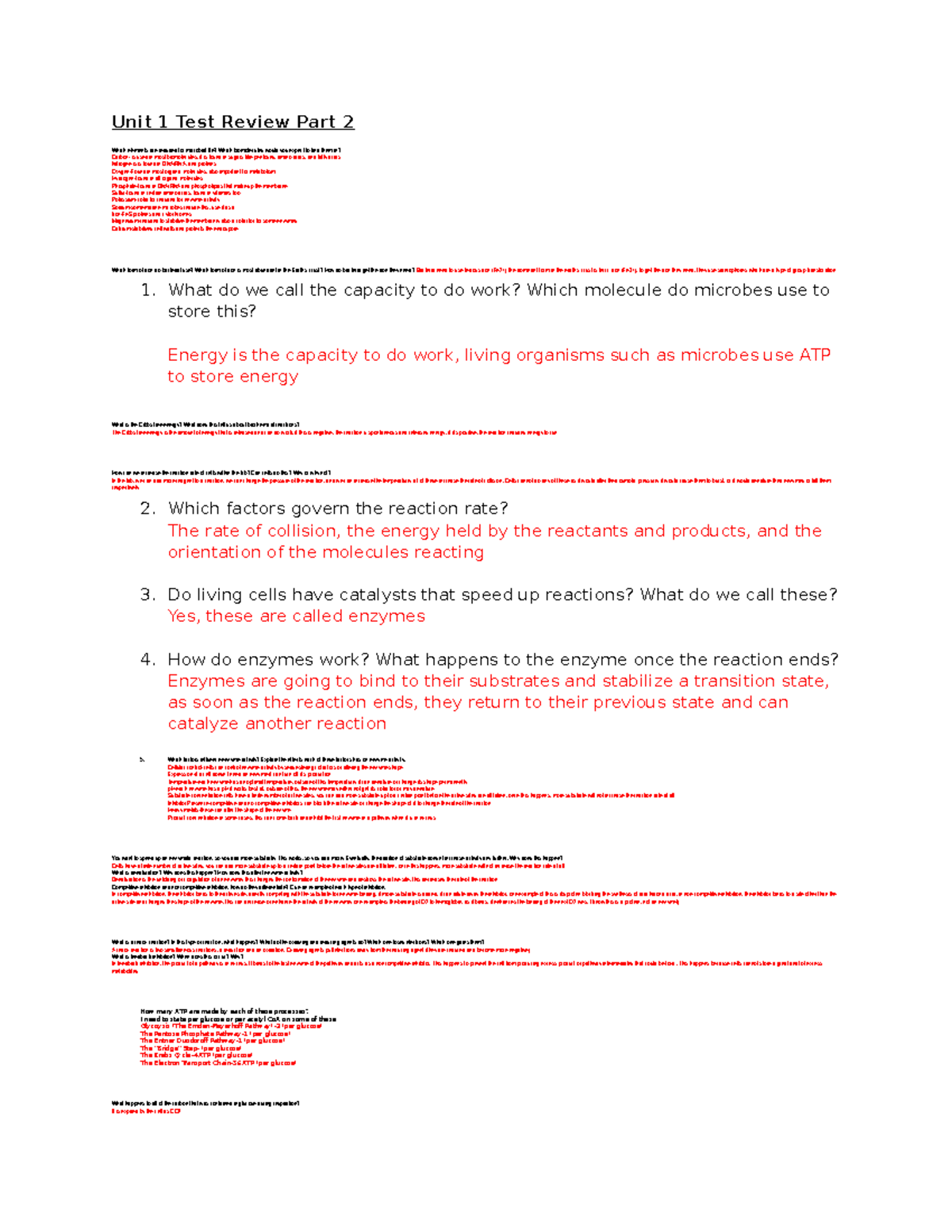 Unit 1 Test Review Part 2-Answer Key - Unit 1 Test Review Part 2 Which ...