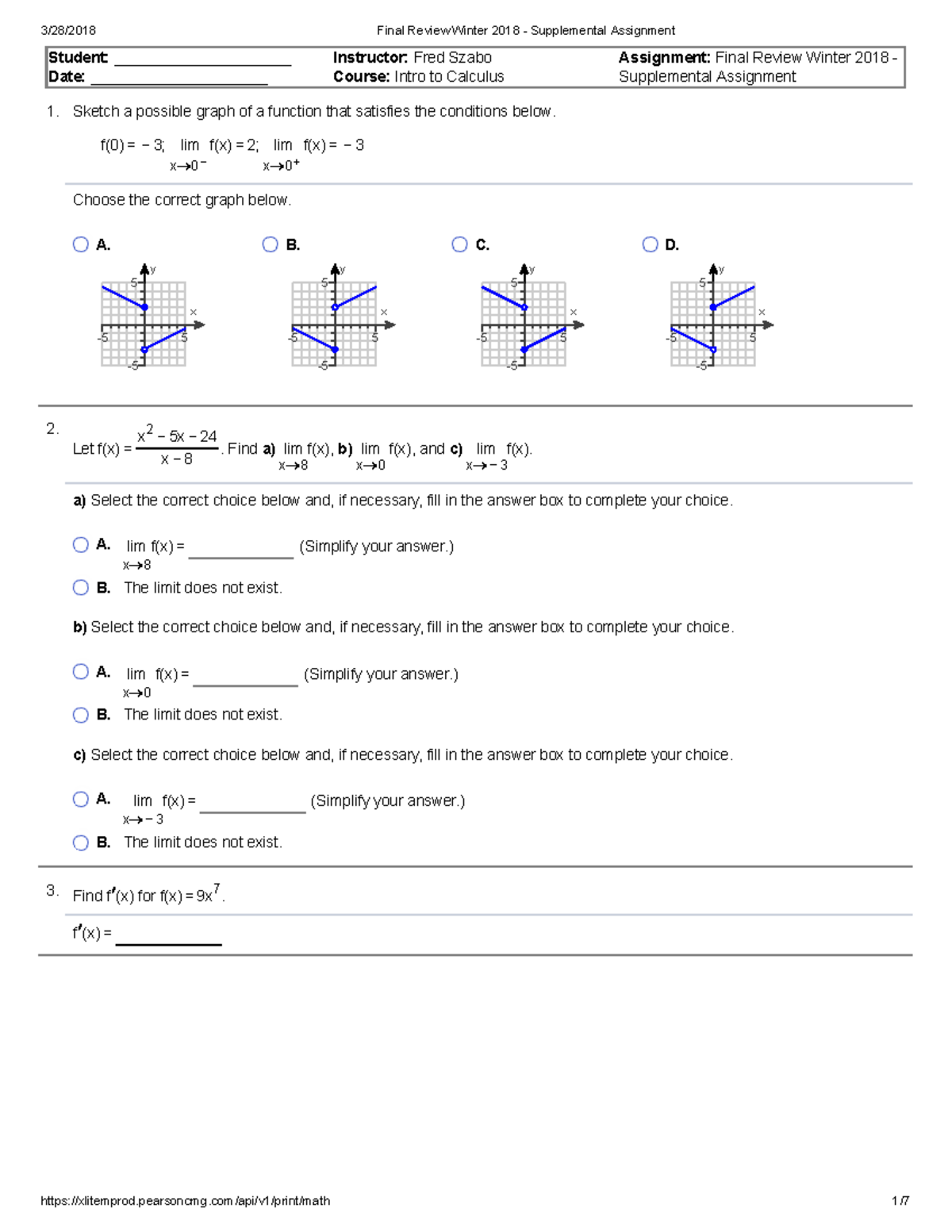 Final Review - Winter 2018 Math209 EC - Math209 - Concordia - Studocu