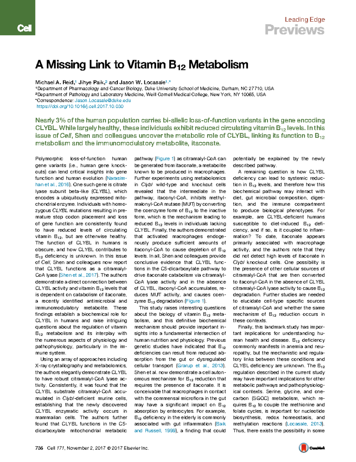 1-s2 - Some Further Readings - Leading Edge Previews A Missing Link To ...