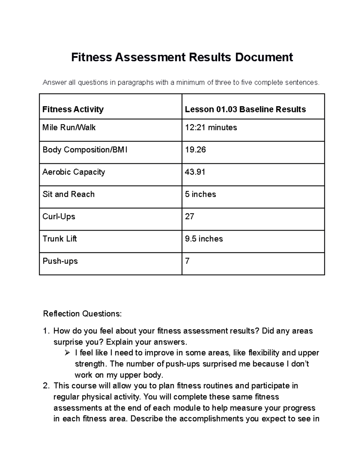 1.03 fitness assessment results - Fitness Assessment Results Document ...