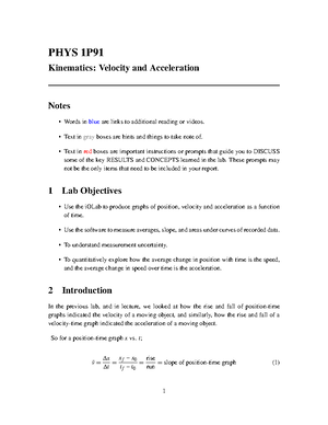 Sp Intro Lab Lab Manual Phys 1p Introduction To The Phys Labs Notes
