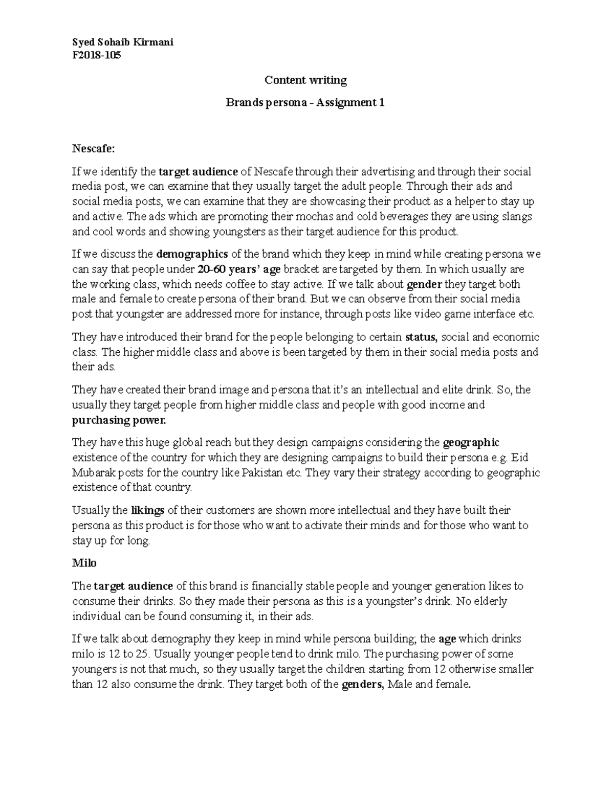 Content writing 1. Sohaib kirmani Mass Communication Beaconhouse ...