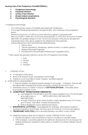 High Risk Pregnancy Handout - NCM 107A LESSON 1: HIGH-RISK PREGNANCY ...