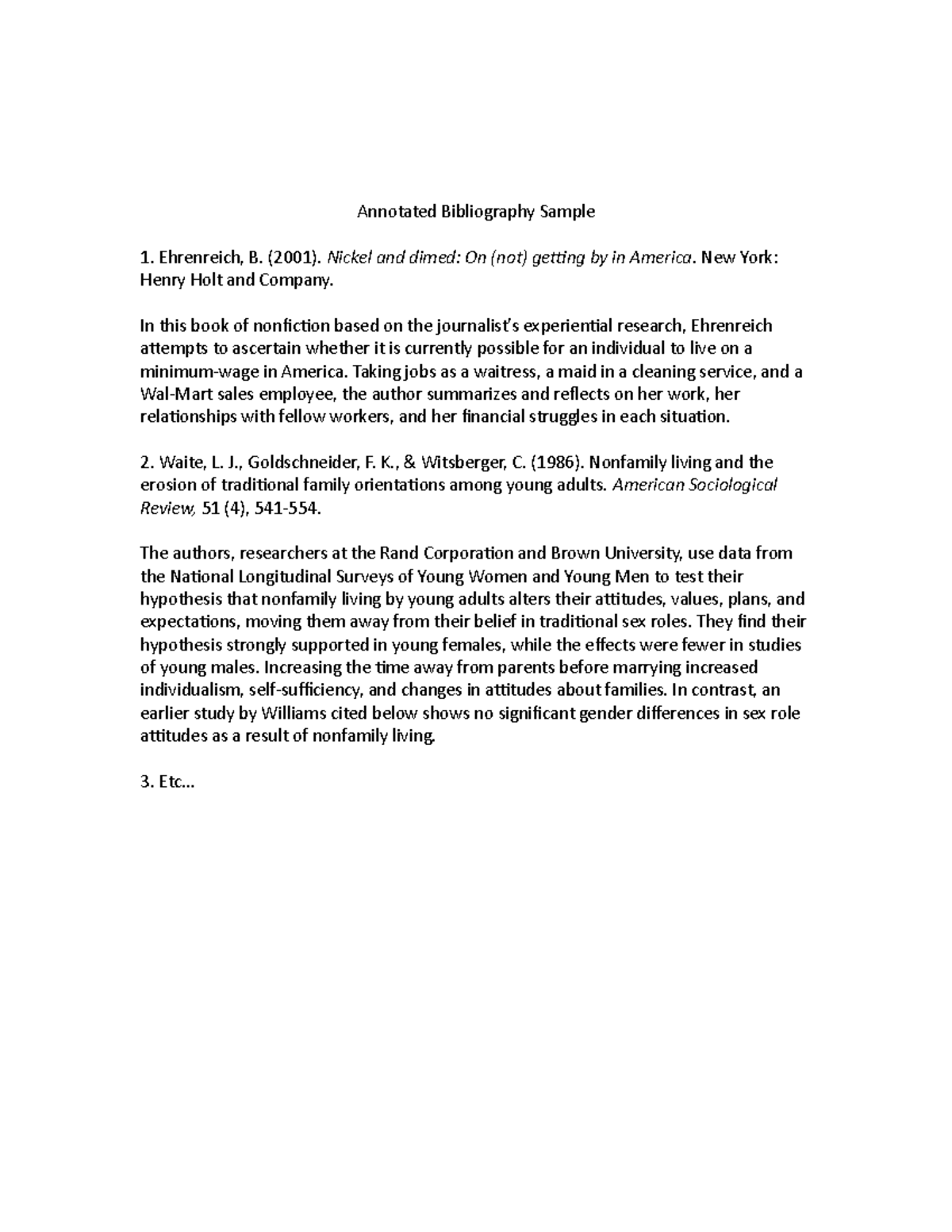 LIS 201 - Sample - Annotated Bibliography Sample - Annotated ...