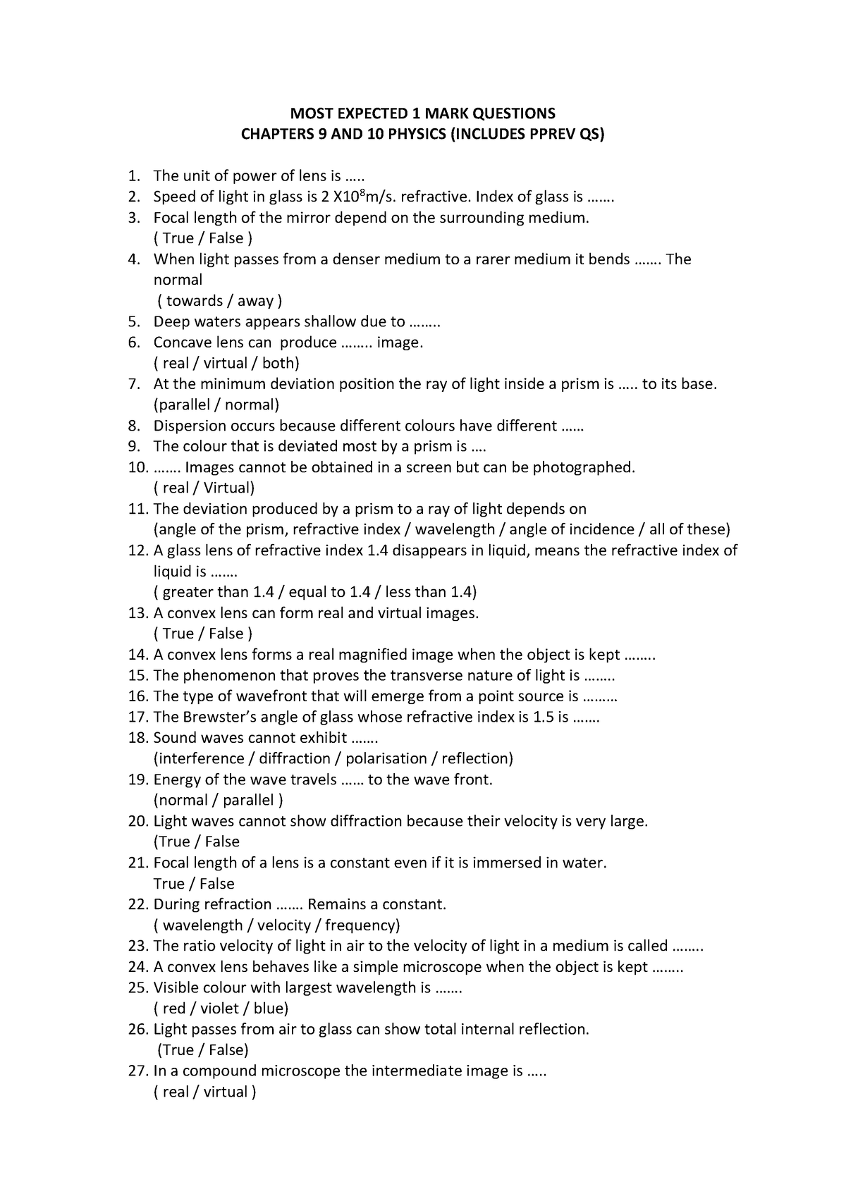 neet-score-max-in-physics-most-expected-1-mark-questions-chapters-9