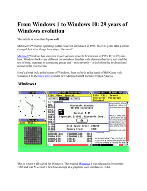 From Windows 1 to Windows 10: 29 years of Windows evolution