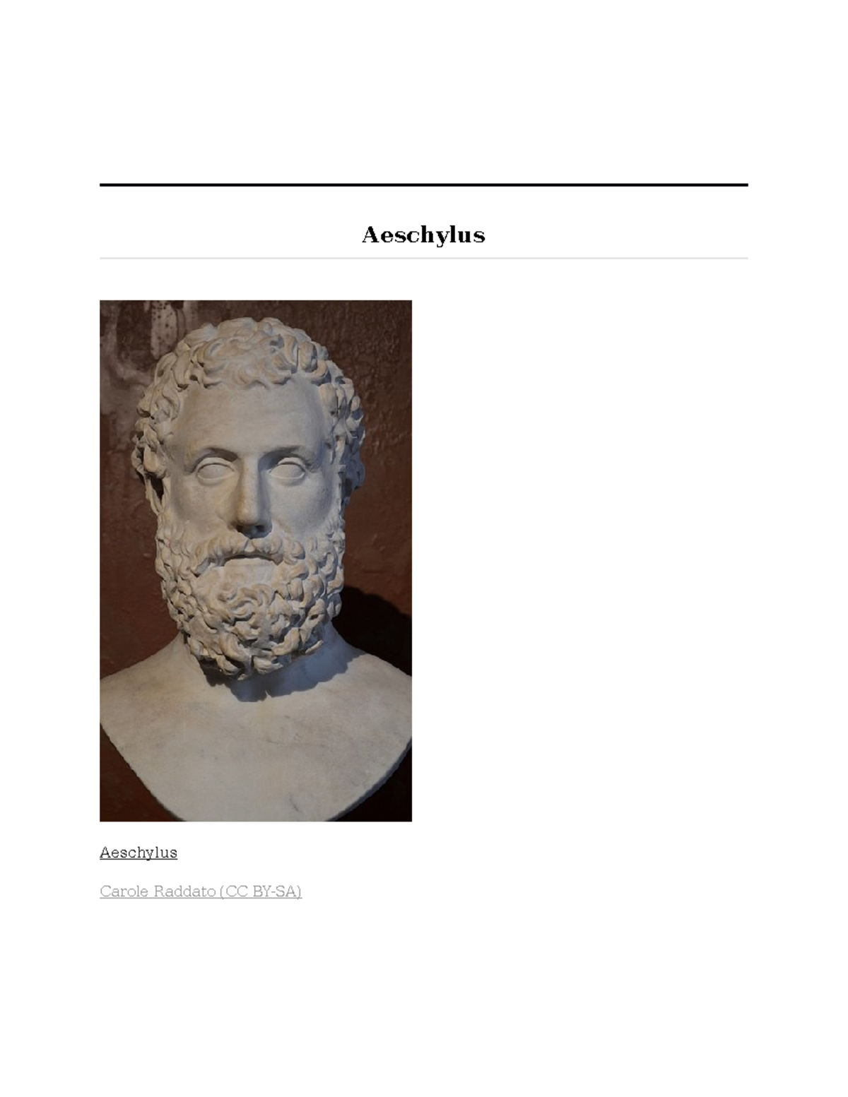 Aeschylus 2 - Aeschylus Aeschylus Carole Raddato (CC BY-SA) Aeschylus ...