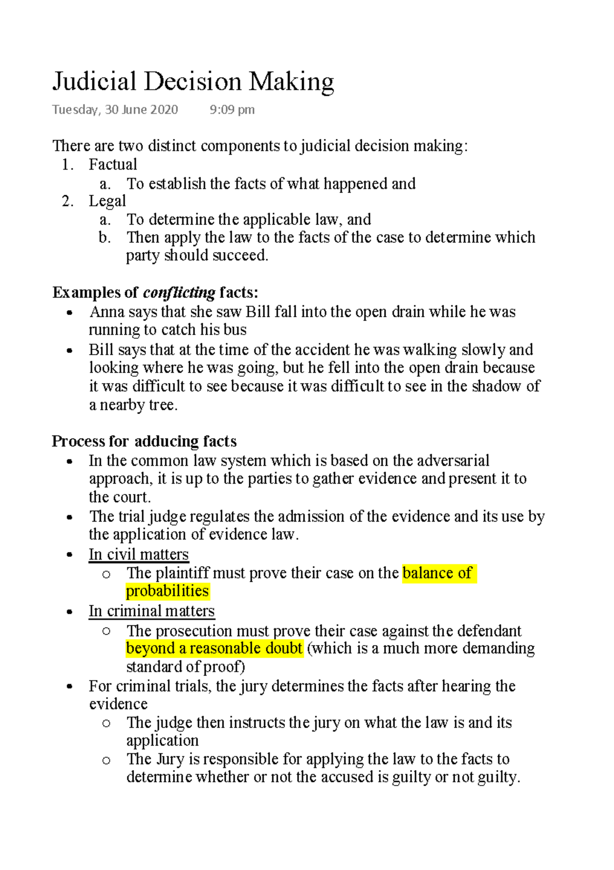 Court decisions clearance example