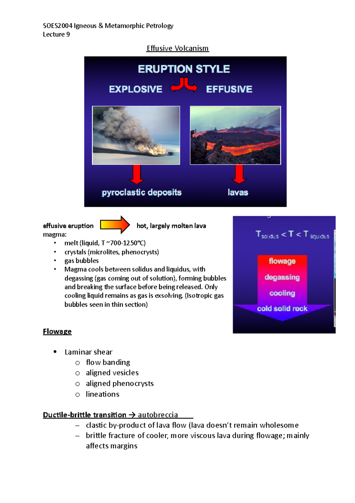 L9 - Effusive Volcanism - Lecture 9 Effusive Volcanism Effusive ...